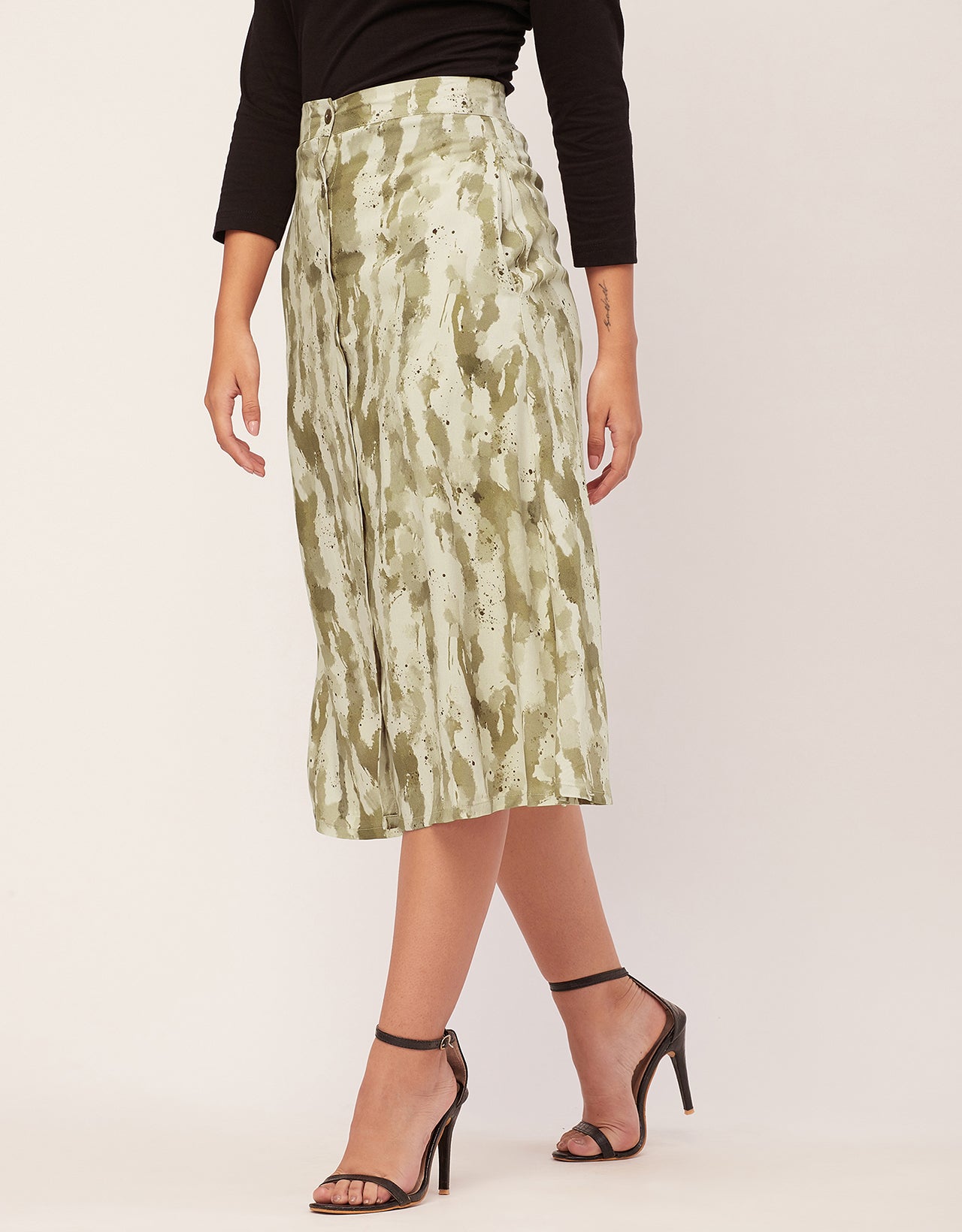 A-Line Skirt, Buttoned Midi