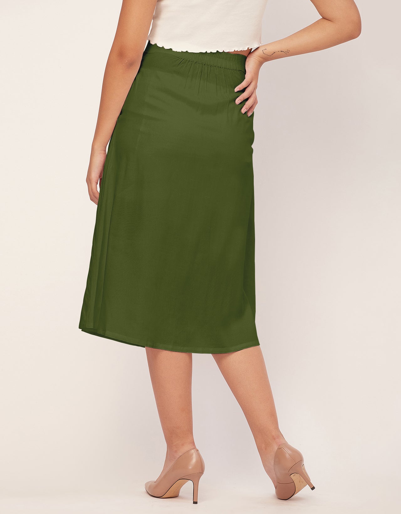 A-Line Skirt, Buttoned Midi