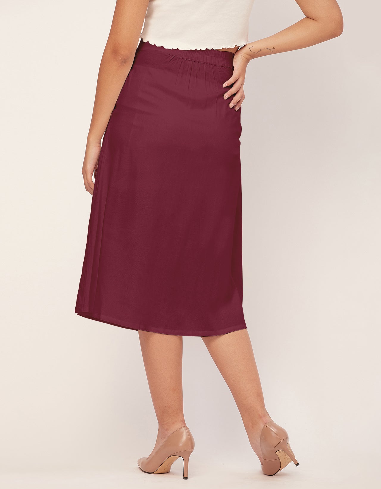 A-Line Skirt, Buttoned Midi