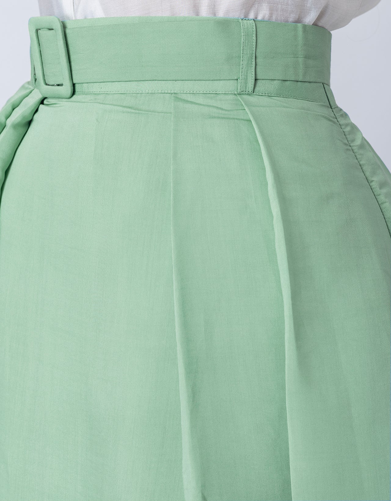 Exclusive Victorian Elegance Midi Box Pleat Skirt with Side Pocket