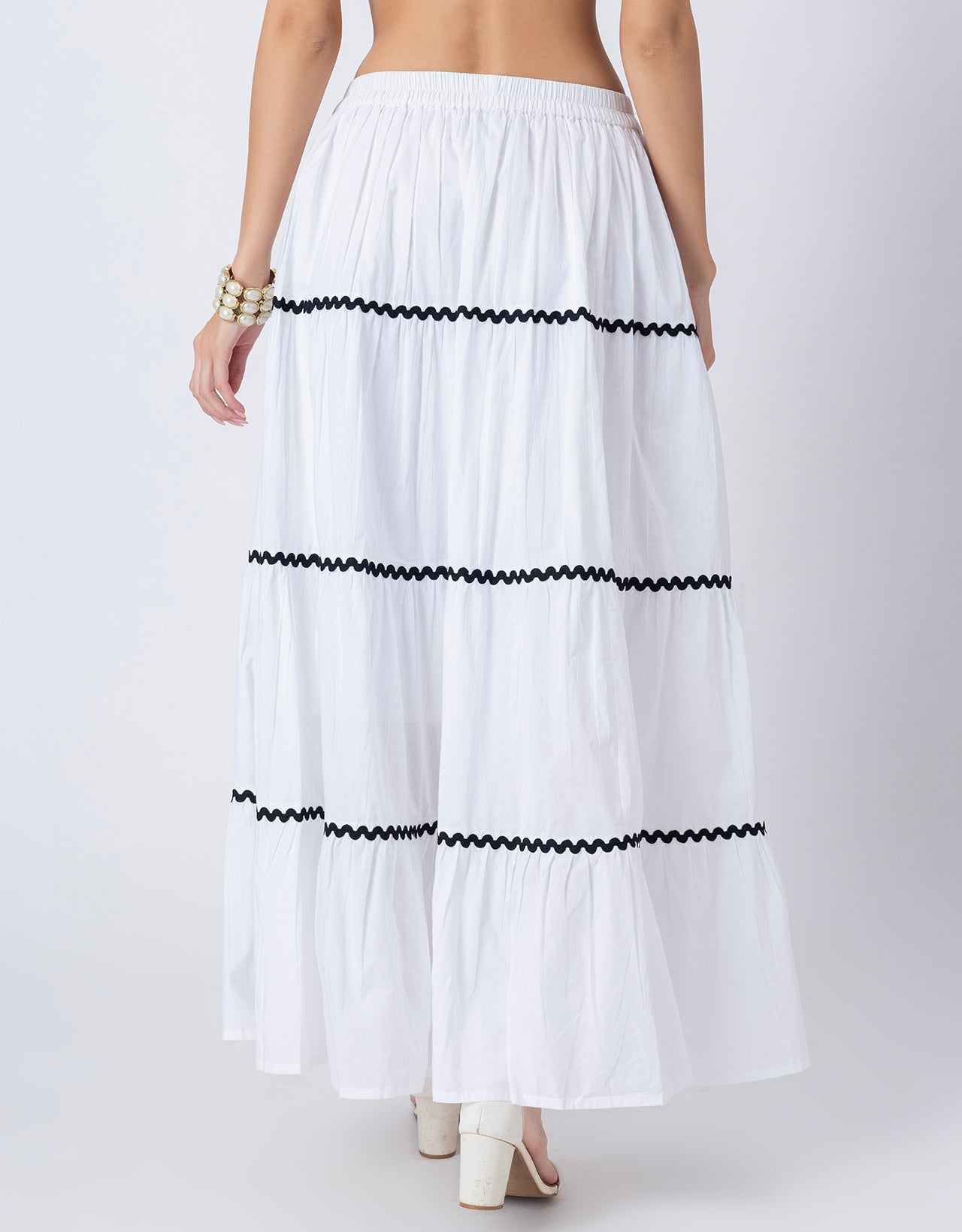 3-Tiered Maxi Skirt, Flowy Summer Women Long Skirt