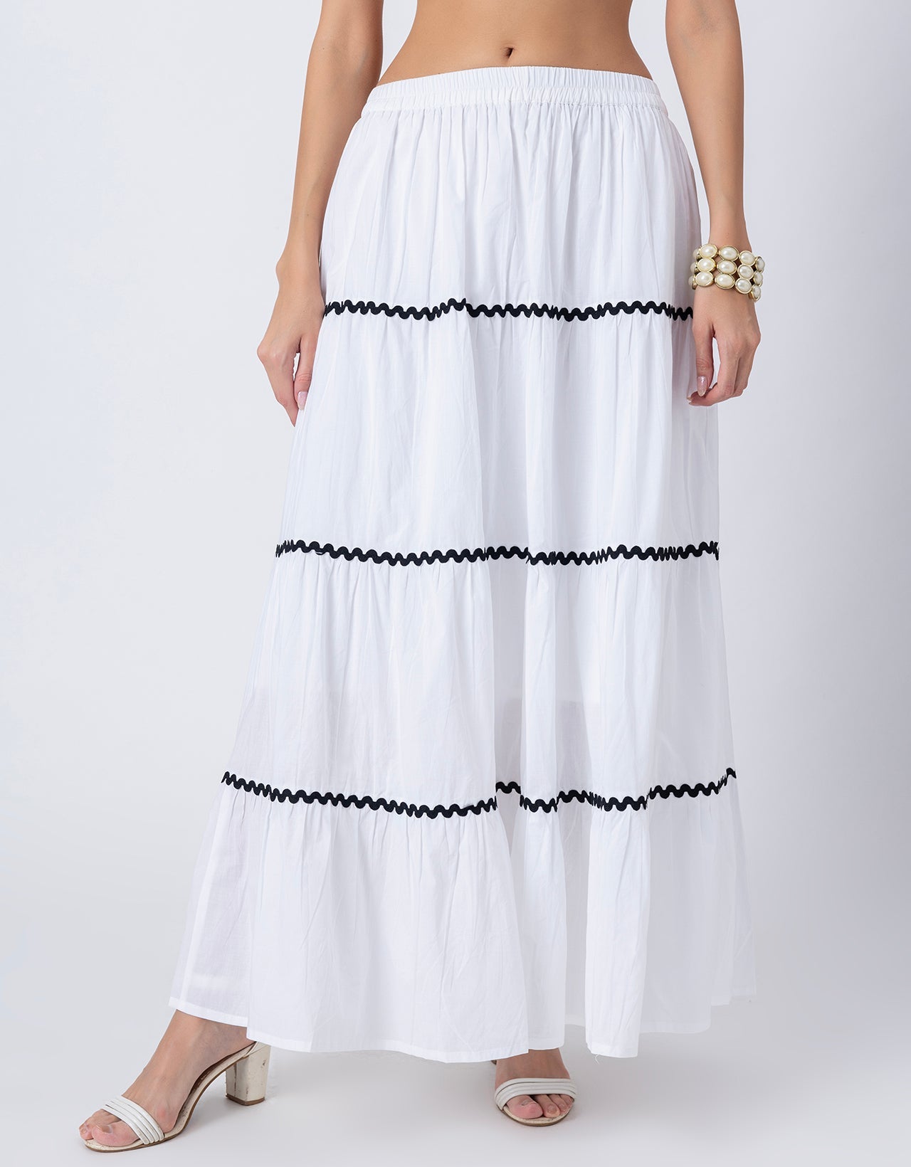 3-Tiered Maxi Skirt, Flowy Summer Women Long Skirt