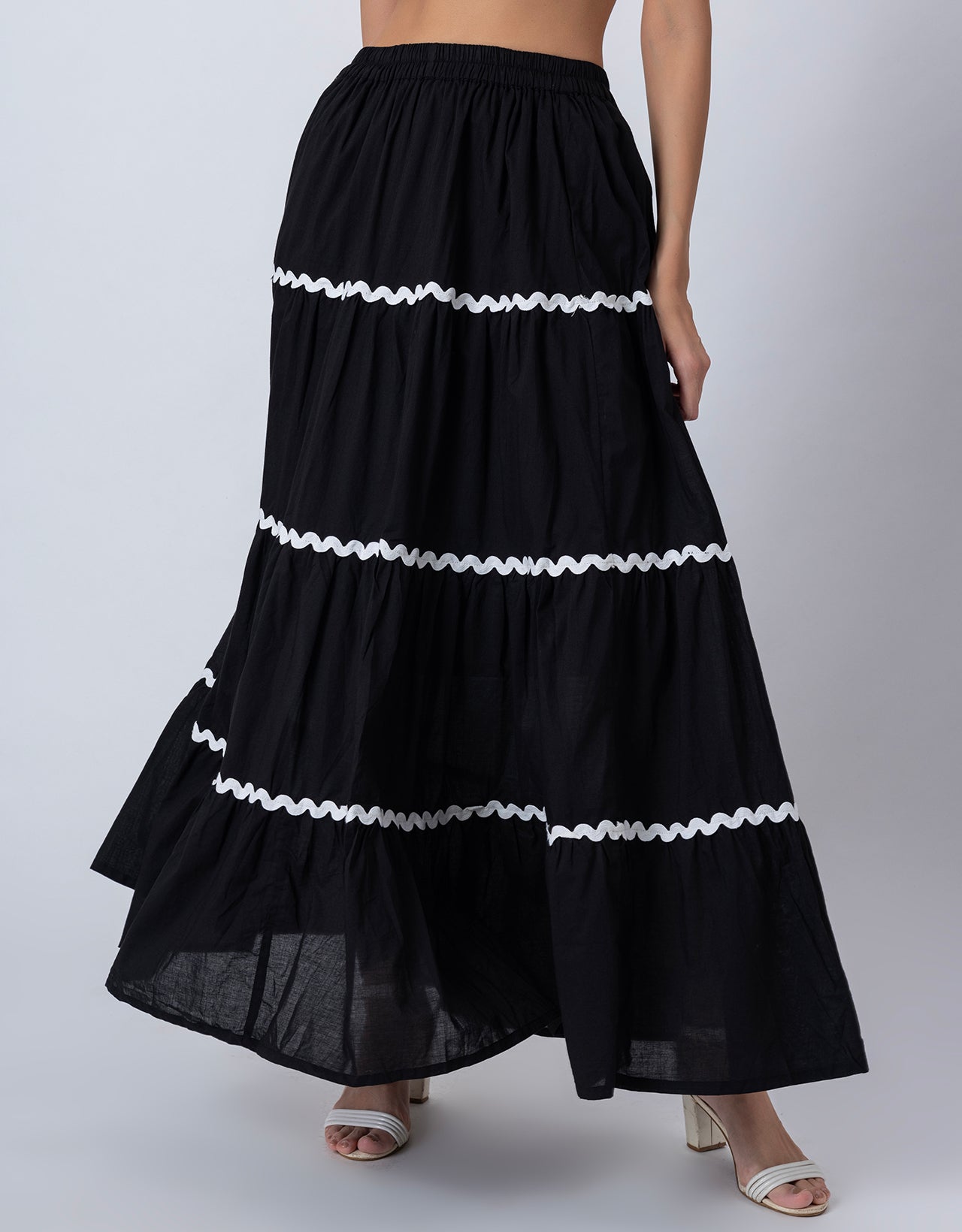 3-Tiered Maxi Skirt, Flowy Summer Women Long Skirt
