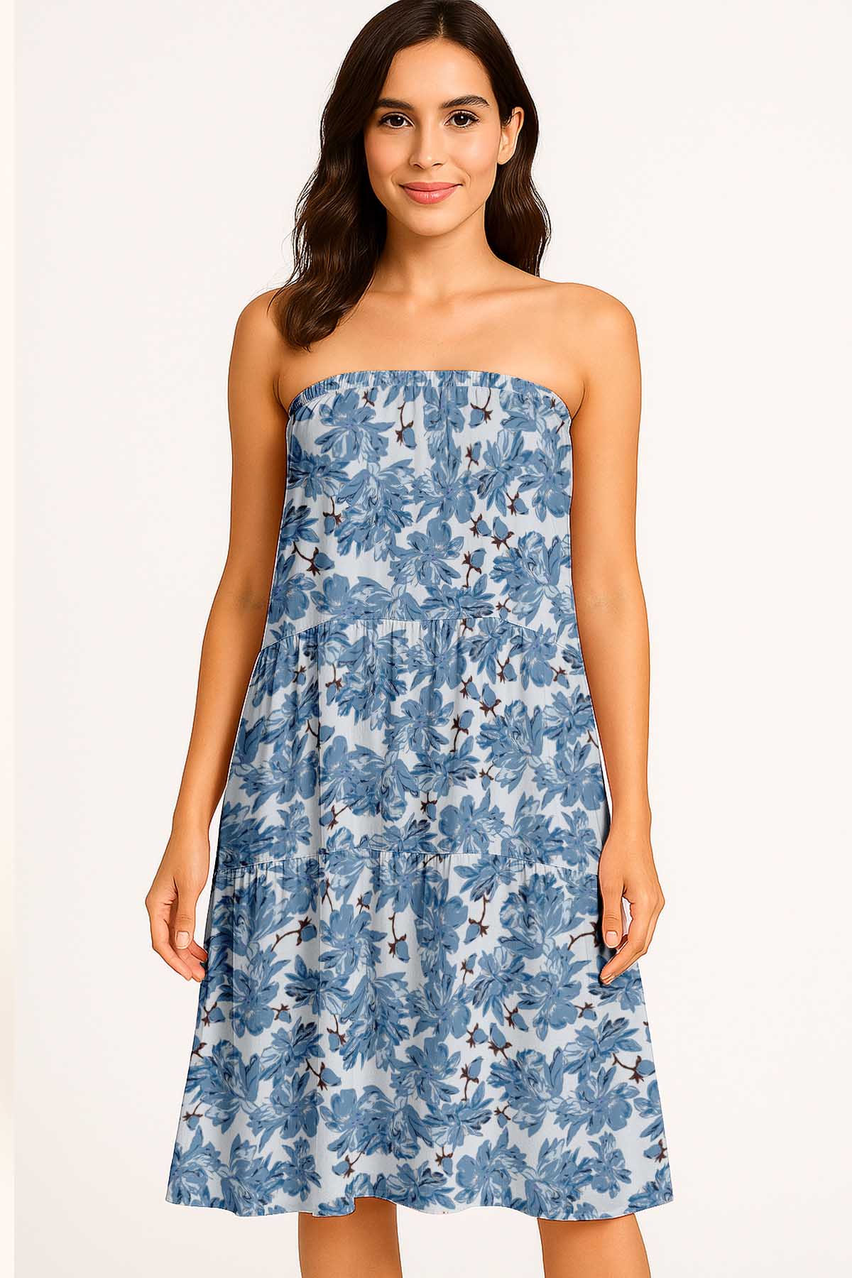 Women's Rayon Maxi Skirt with Pockets | Flowy Tiered Boho Skirt