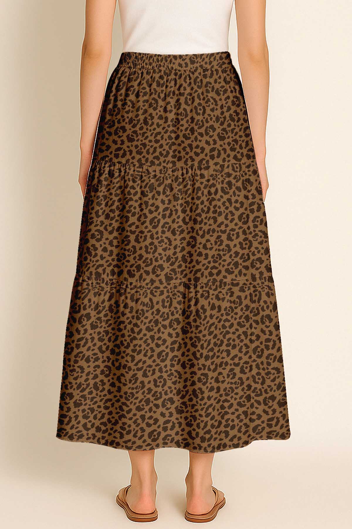 Women's Rayon Maxi Skirt with Pockets | Flowy Tiered Boho Skirt