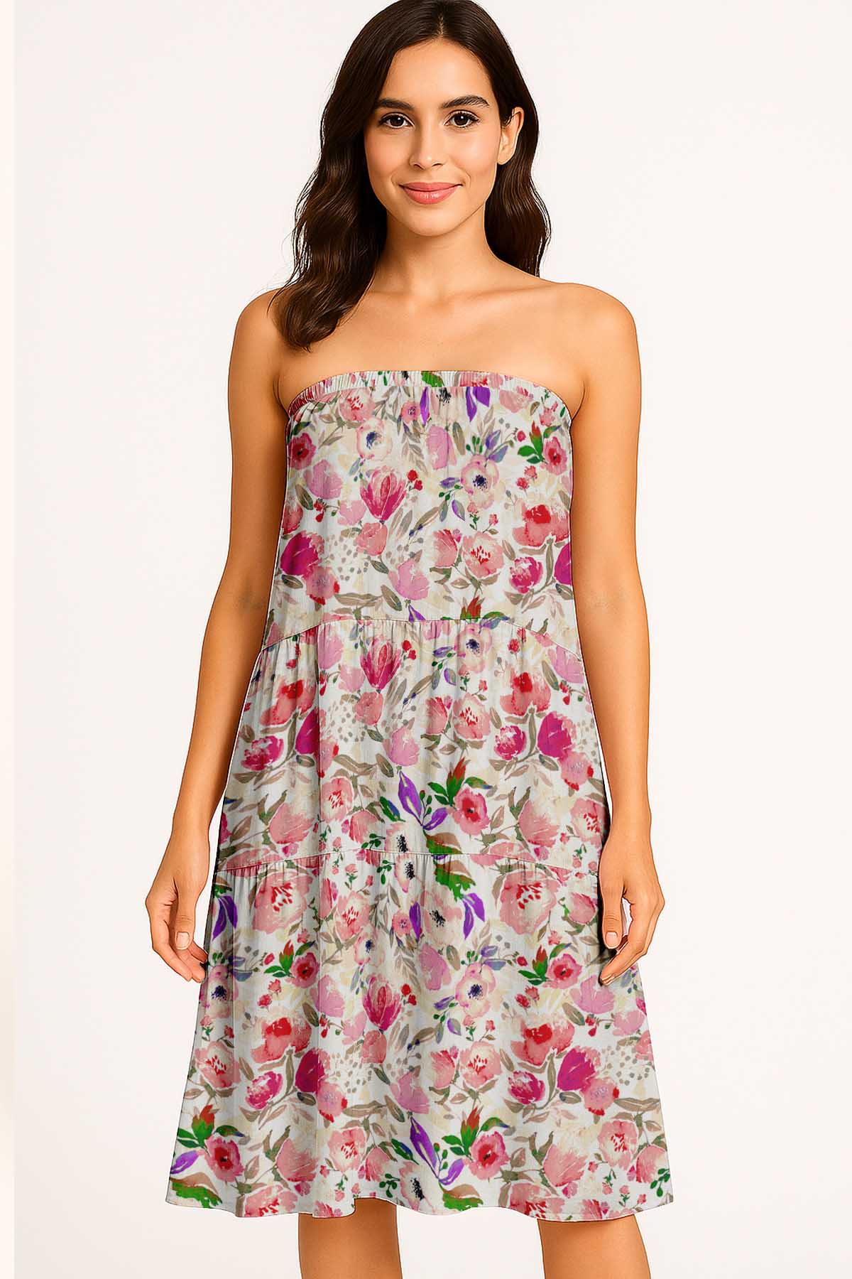 Women's Rayon Maxi Skirt with Pockets | Flowy Tiered Boho Skirt