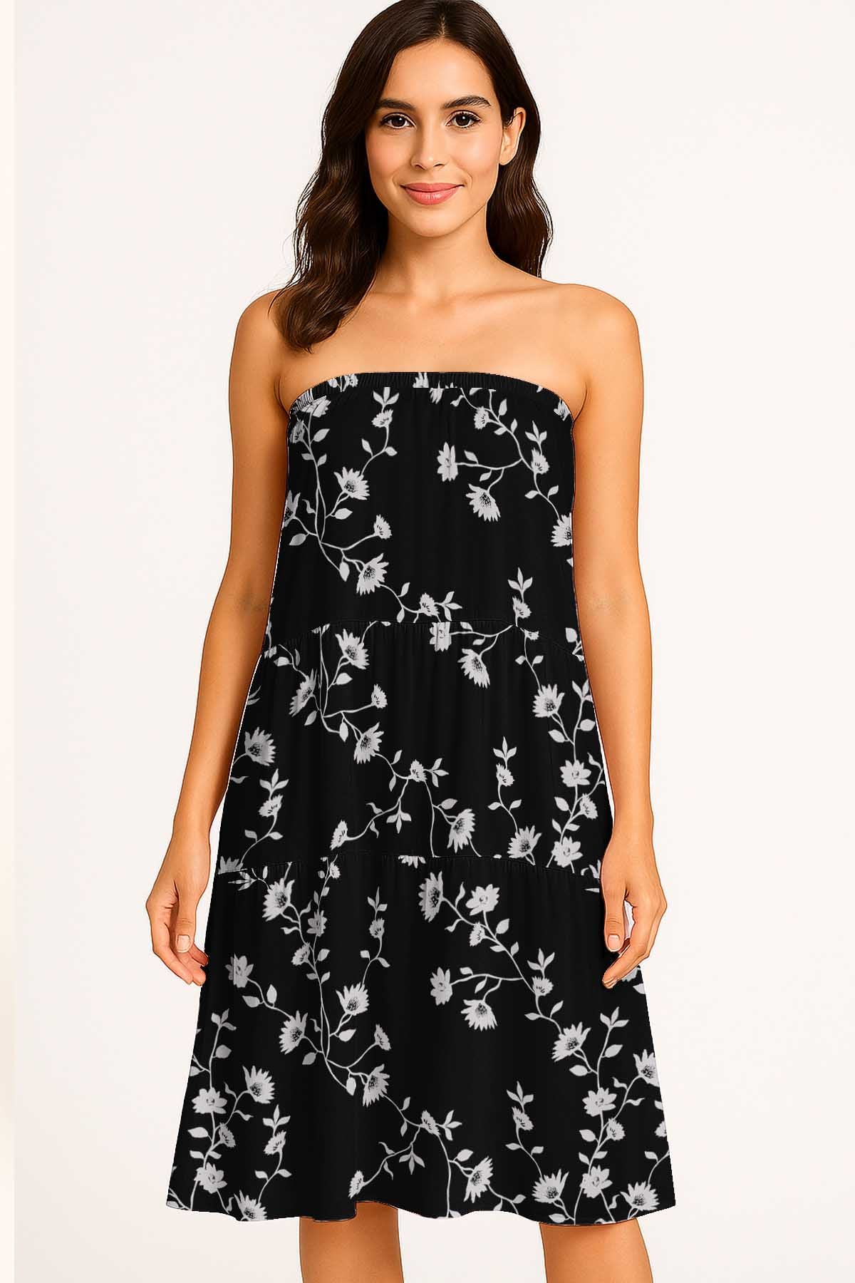 Women's Rayon Maxi Skirt with Pockets | Flowy Tiered Boho Skirt