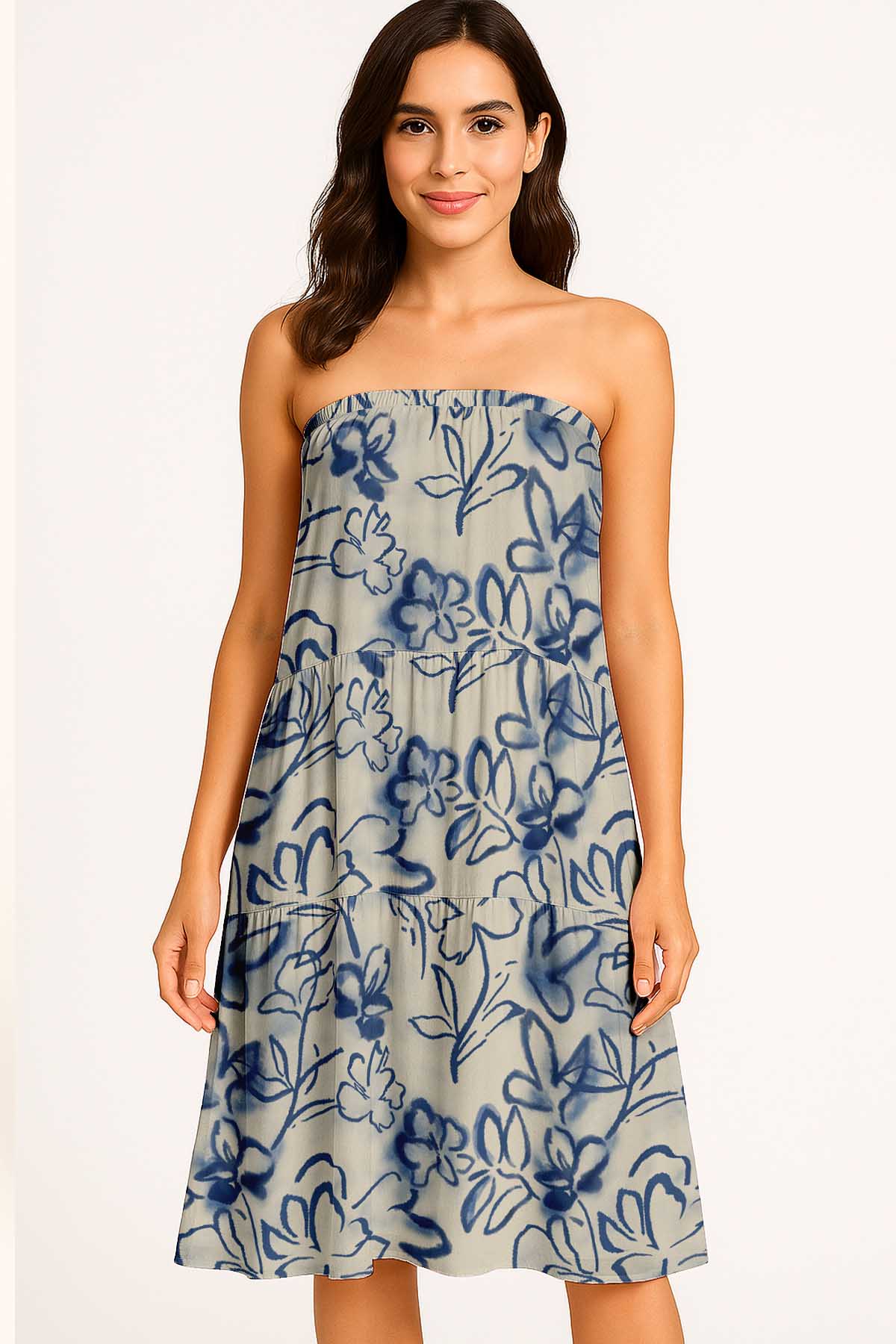 Women's Rayon Maxi Skirt with Pockets | Flowy Tiered Boho Skirt