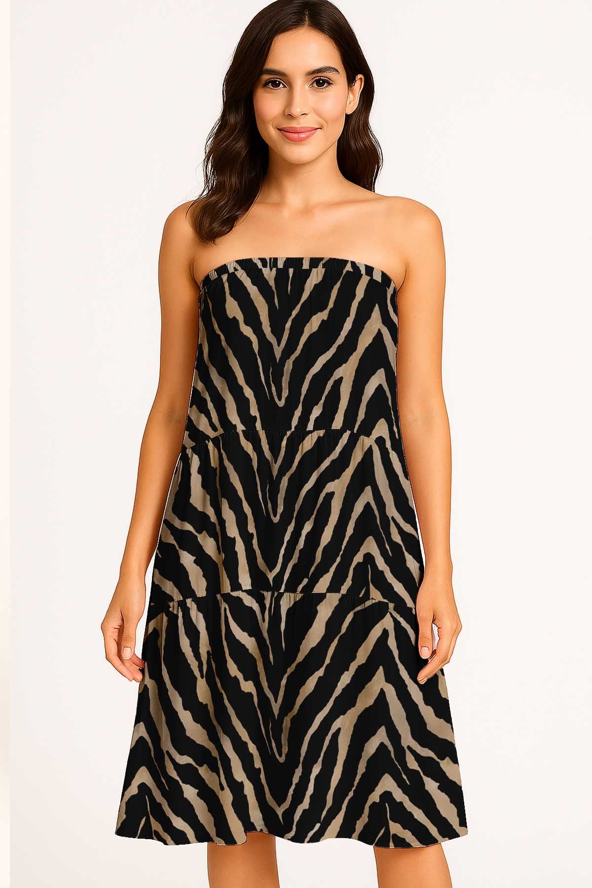 Women's Rayon Maxi Skirt with Pockets | Flowy Tiered Boho Skirt
