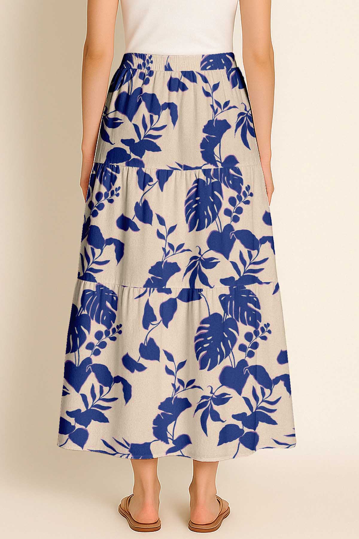 Women's Flowy Tiered Boho Skirt | Elastic Waist Resort Wear | Summer & Travel Outfit