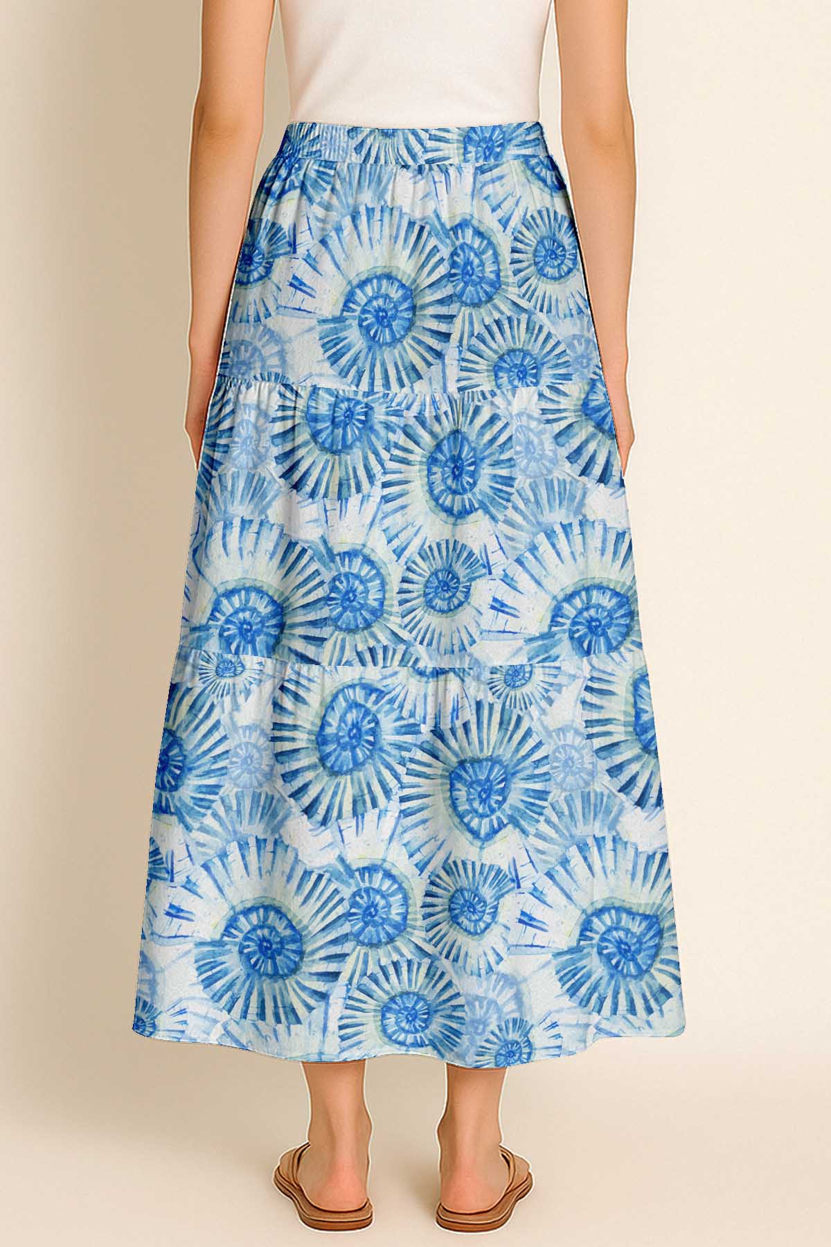 Women's Flowy Tiered Boho Skirt | Elastic Waist Resort Wear | Summer & Travel Outfit