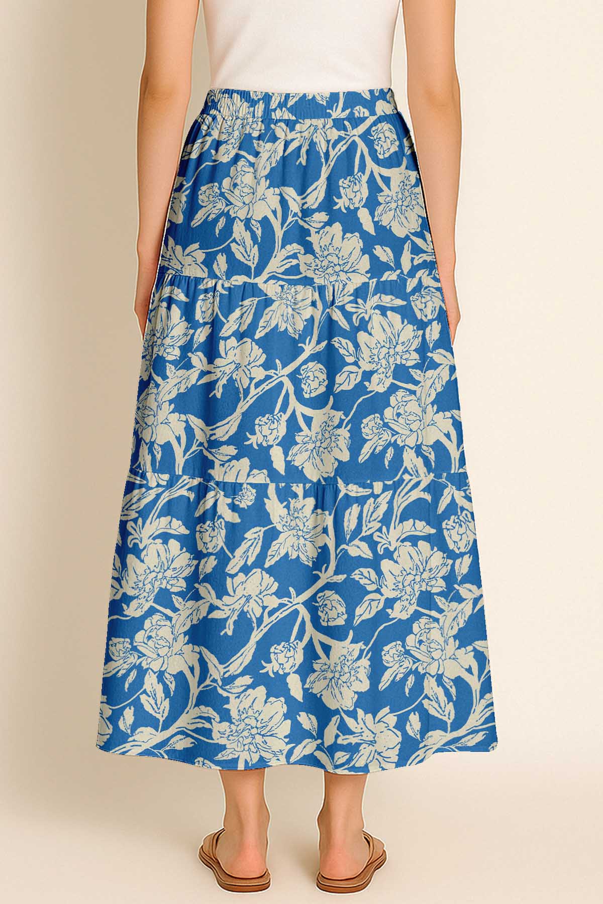 Flowy Tiered Boho Skirt | Women's Maxi Skirt with Pockets Summer & Travel Outfit
