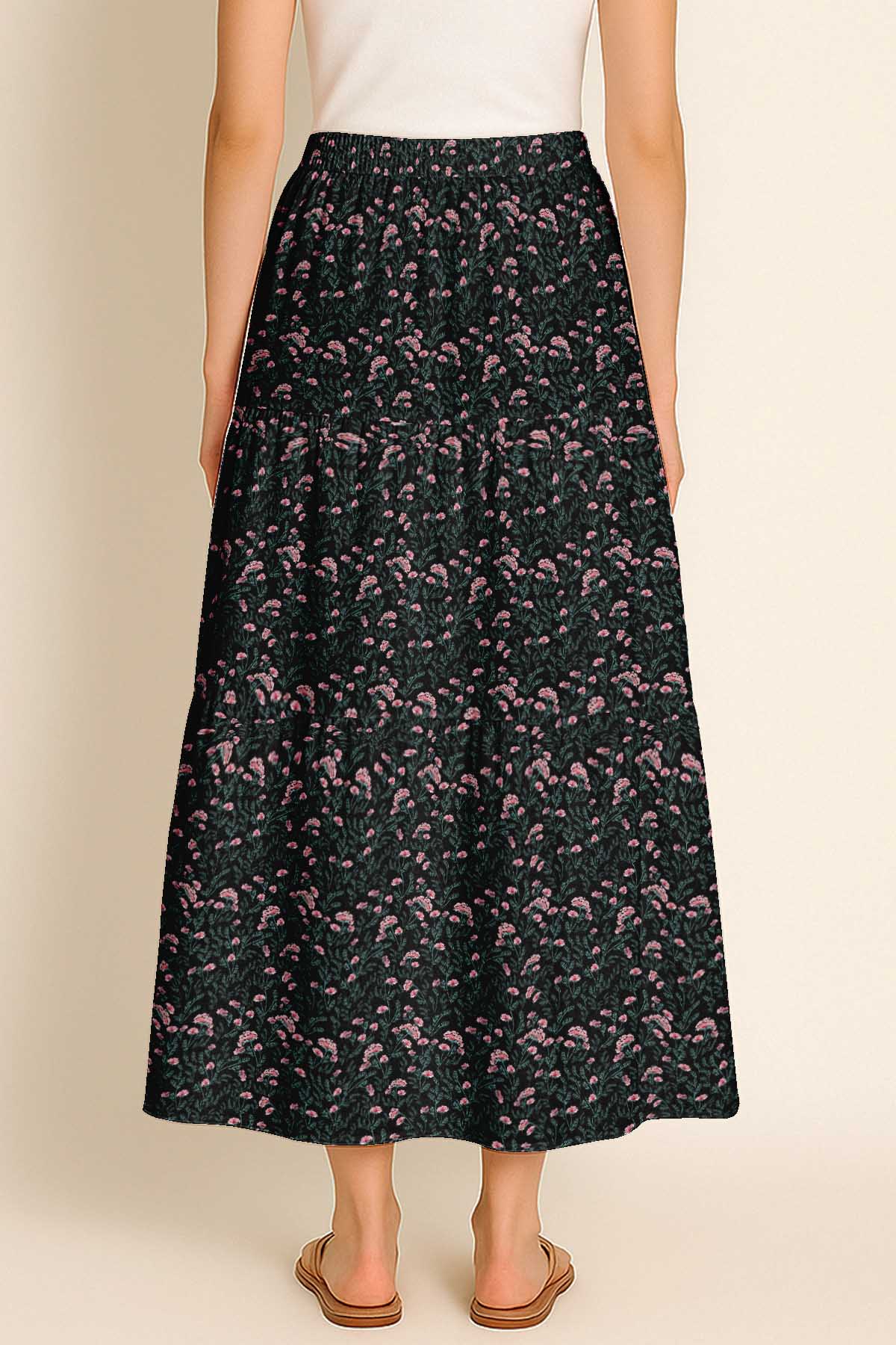 Flowy Tiered Boho Skirt | Women's Maxi Skirt with Pockets Summer & Travel Outfit