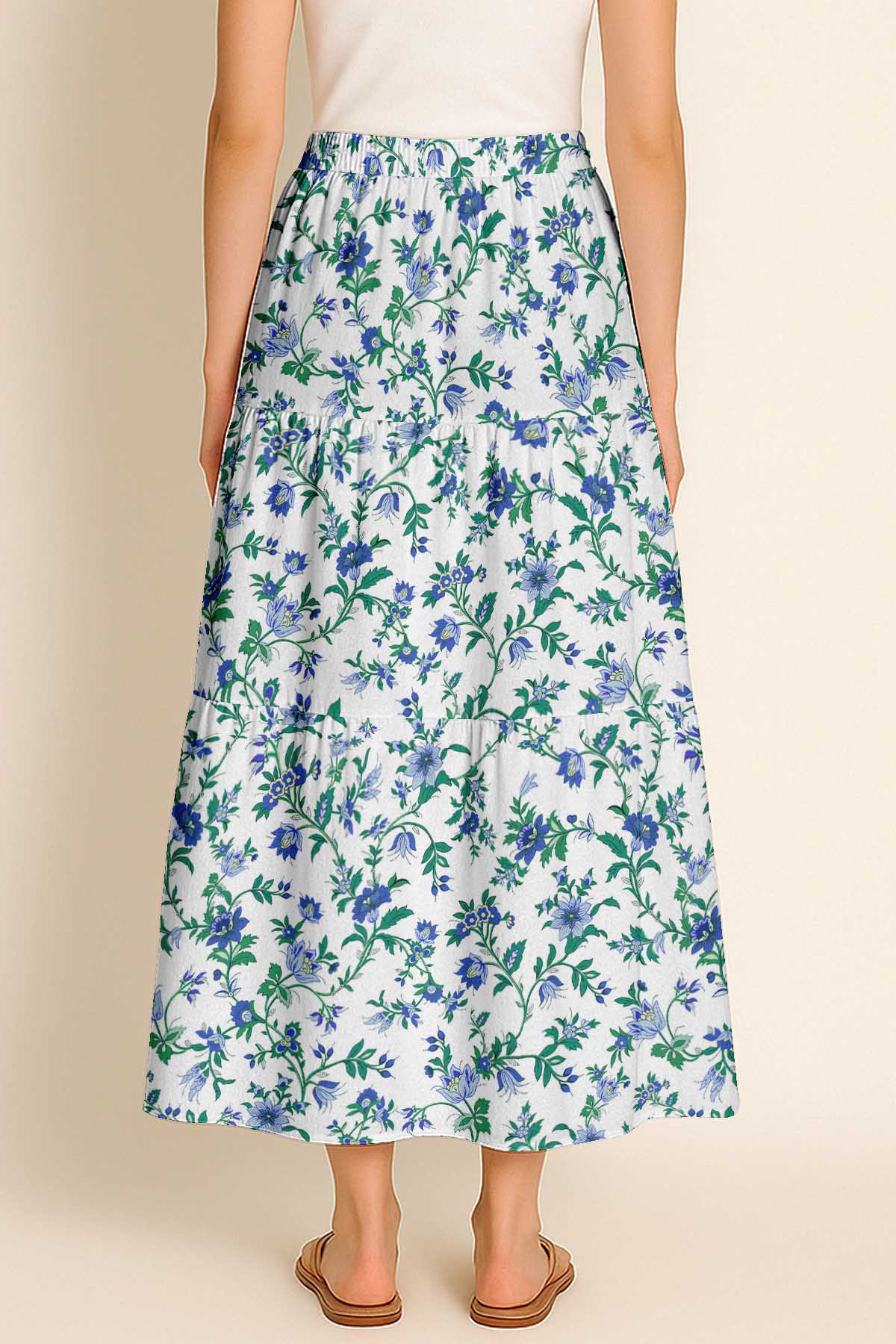 Flowy Tiered Boho Skirt | Women's Maxi Skirt with Pockets Summer & Travel Outfit