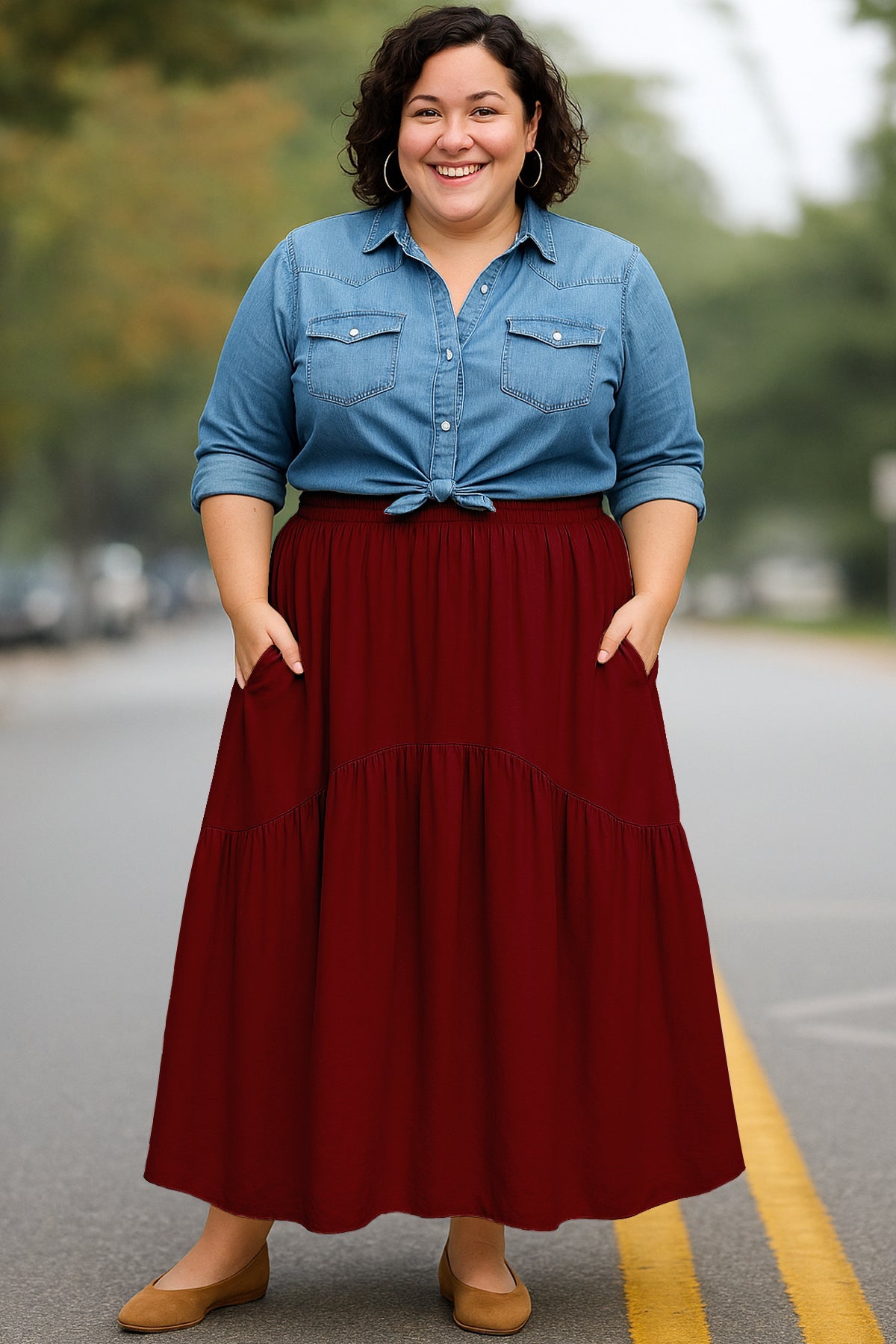 Rayon Renaissance Style Skirt Pockets Casual & Costume Ready