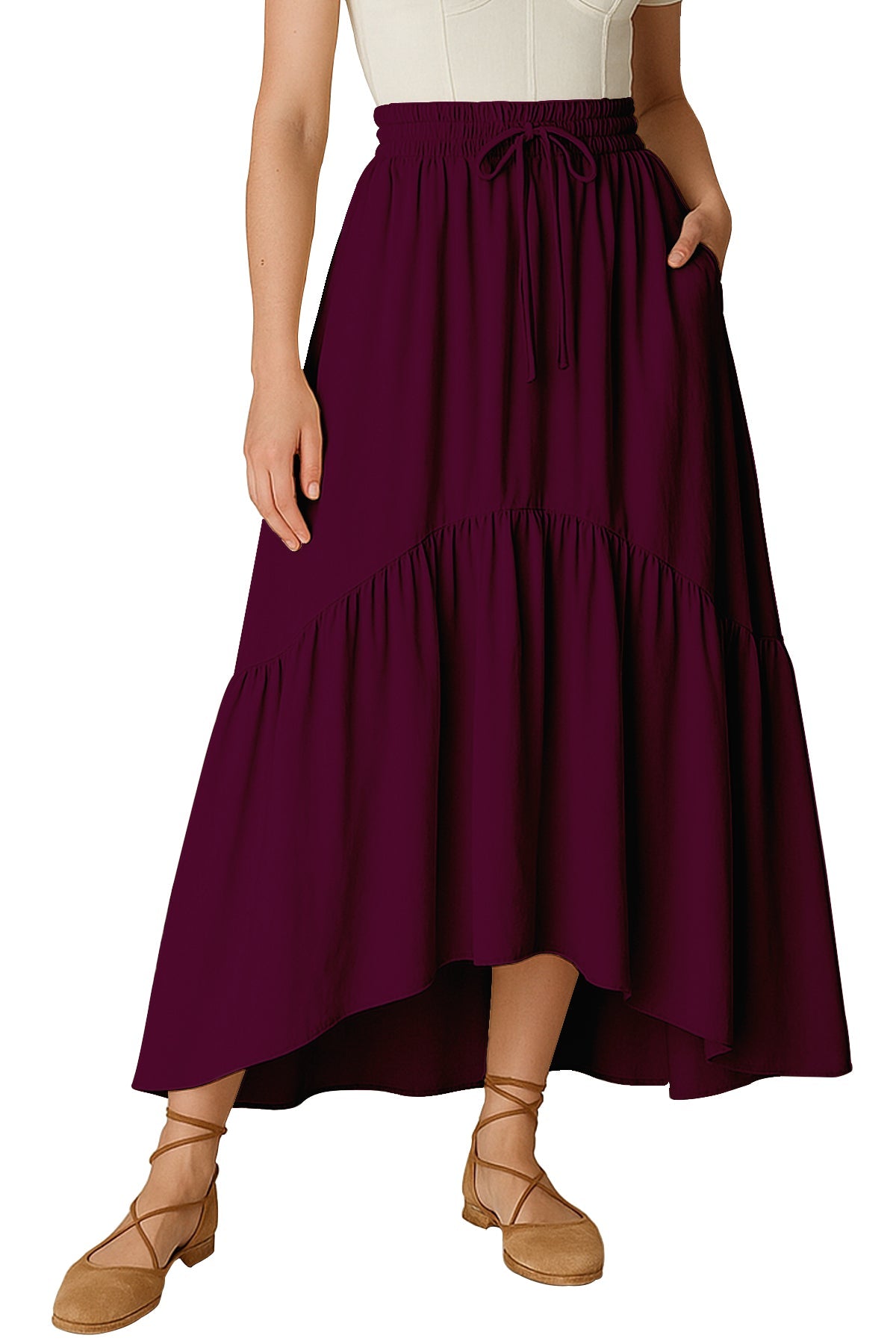 Rayon Renaissance Style Skirt Pockets Casual & Costume Ready