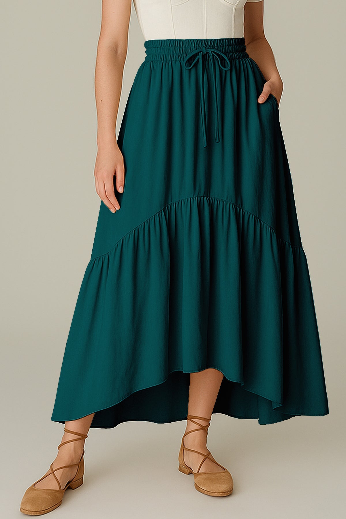 Rayon Renaissance Style Skirt Pockets Casual & Costume Ready