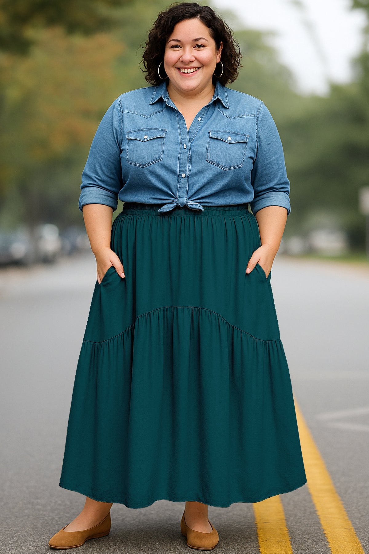 Rayon Renaissance Style Skirt Pockets Casual & Costume Ready
