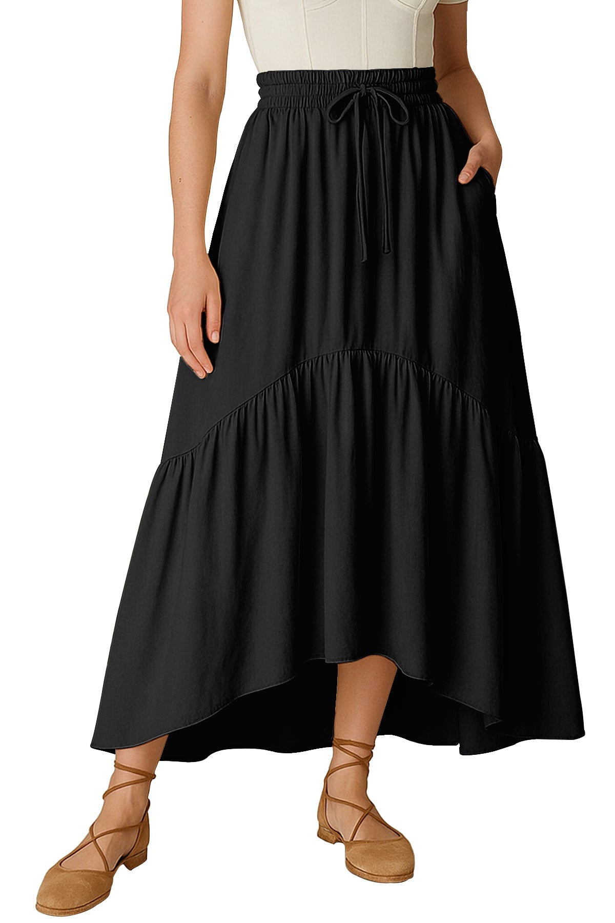 Rayon Renaissance Style Skirt Pockets Casual & Costume Ready