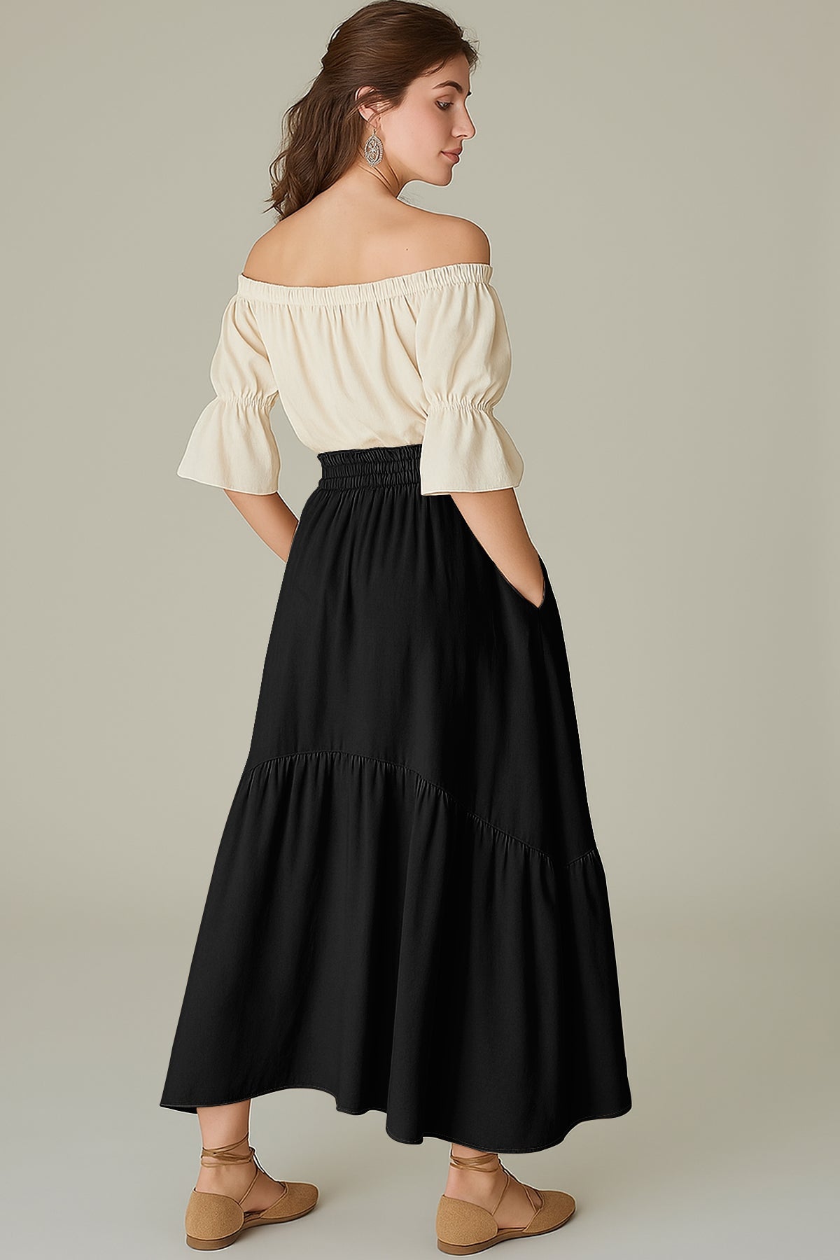 Rayon Renaissance Style Skirt Pockets Casual & Costume Ready