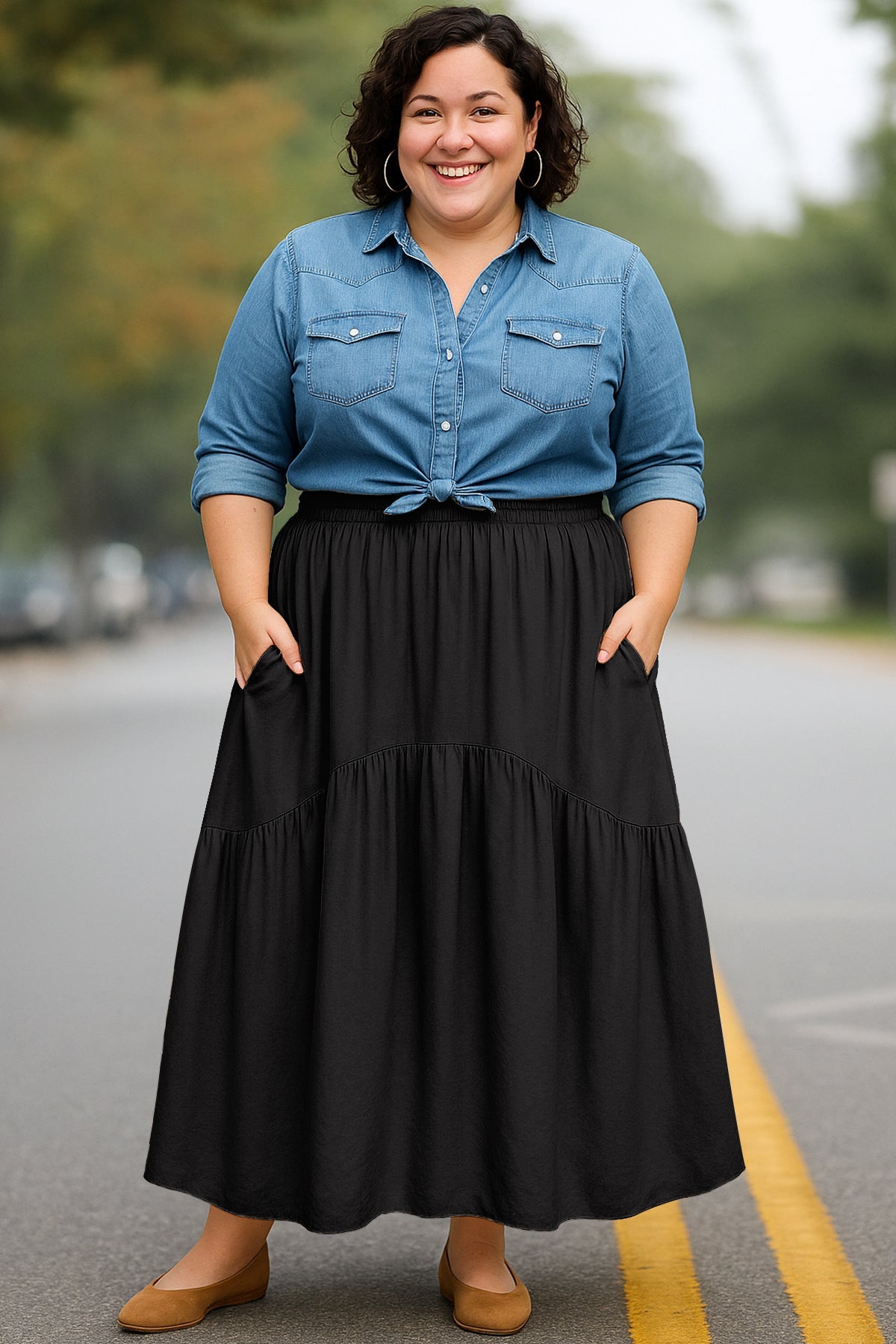 Rayon Renaissance Style Skirt Pockets Casual & Costume Ready