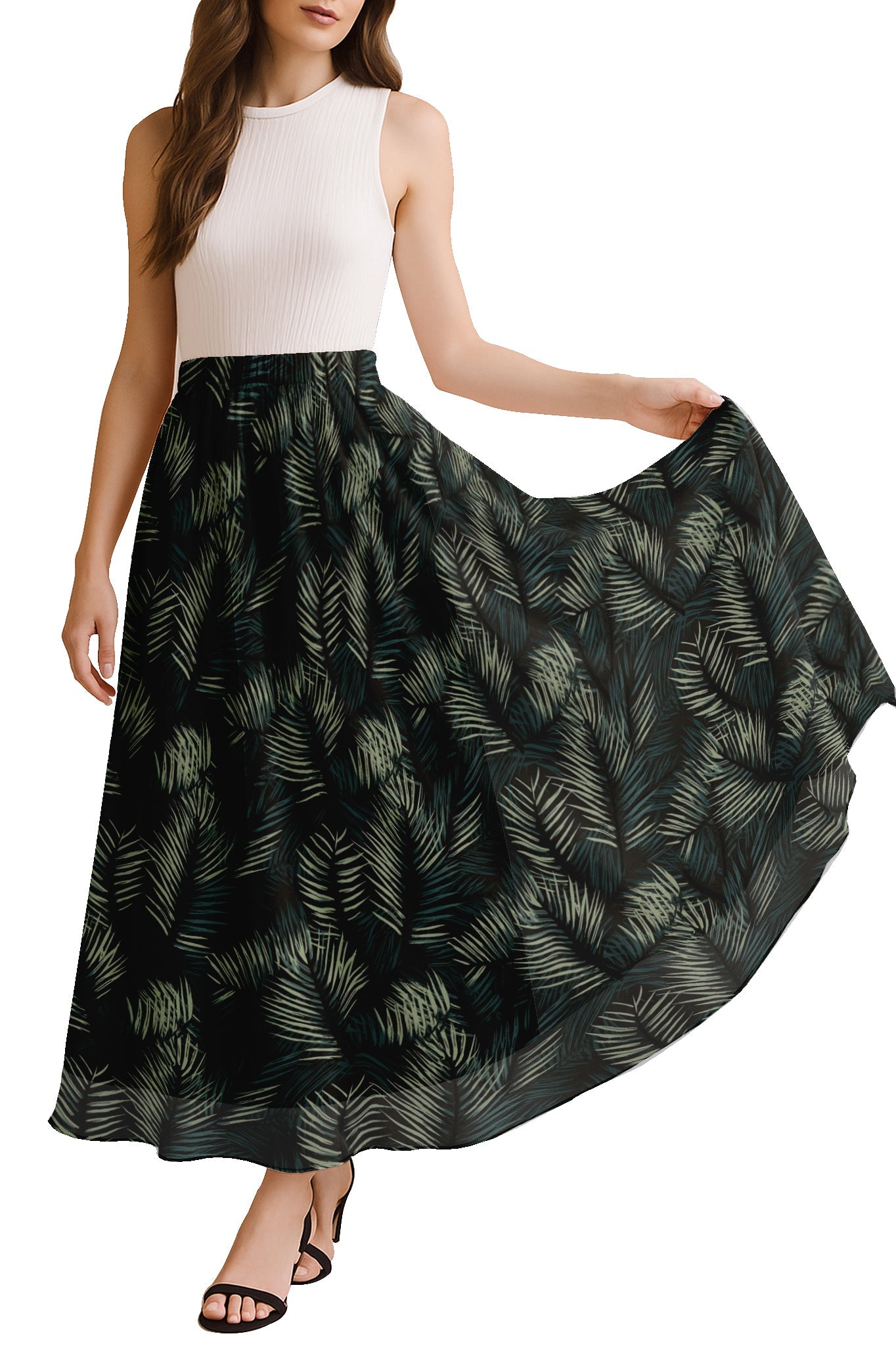 Women's Chiffon Maxi Skirt with Lining - 40" Long