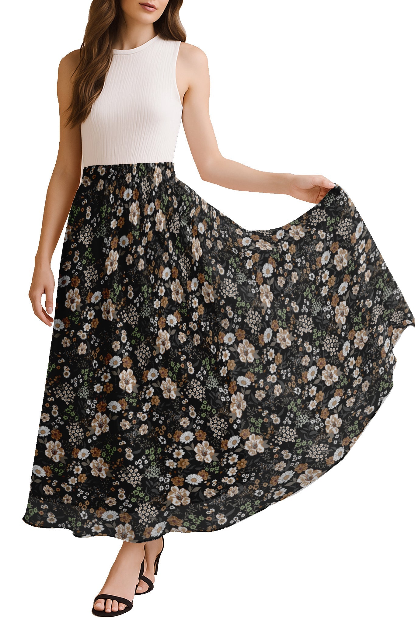 Women's Chiffon Maxi Skirt with Lining - 40" Long