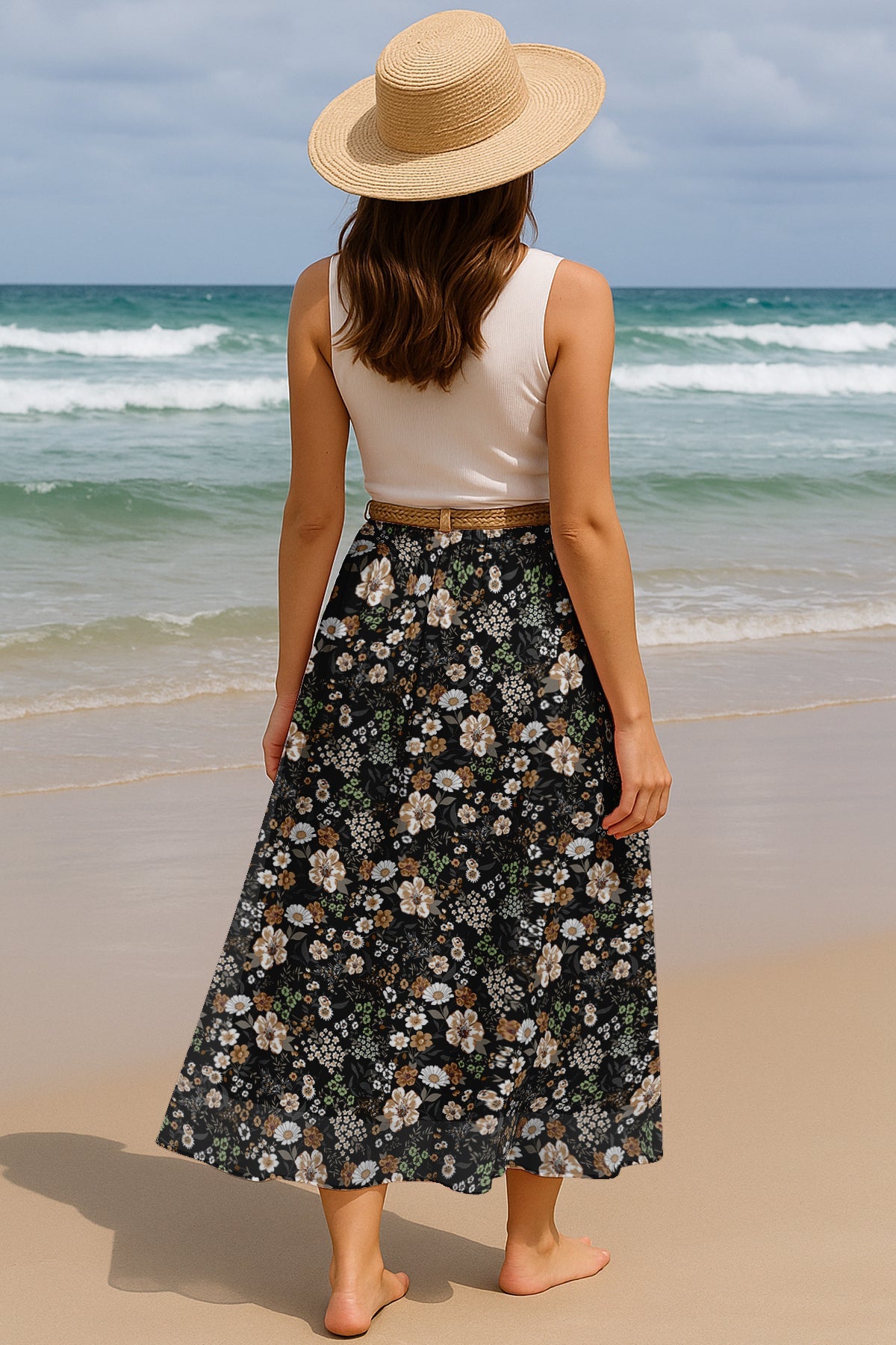 Women's Chiffon Maxi Skirt with Lining - 40" Long