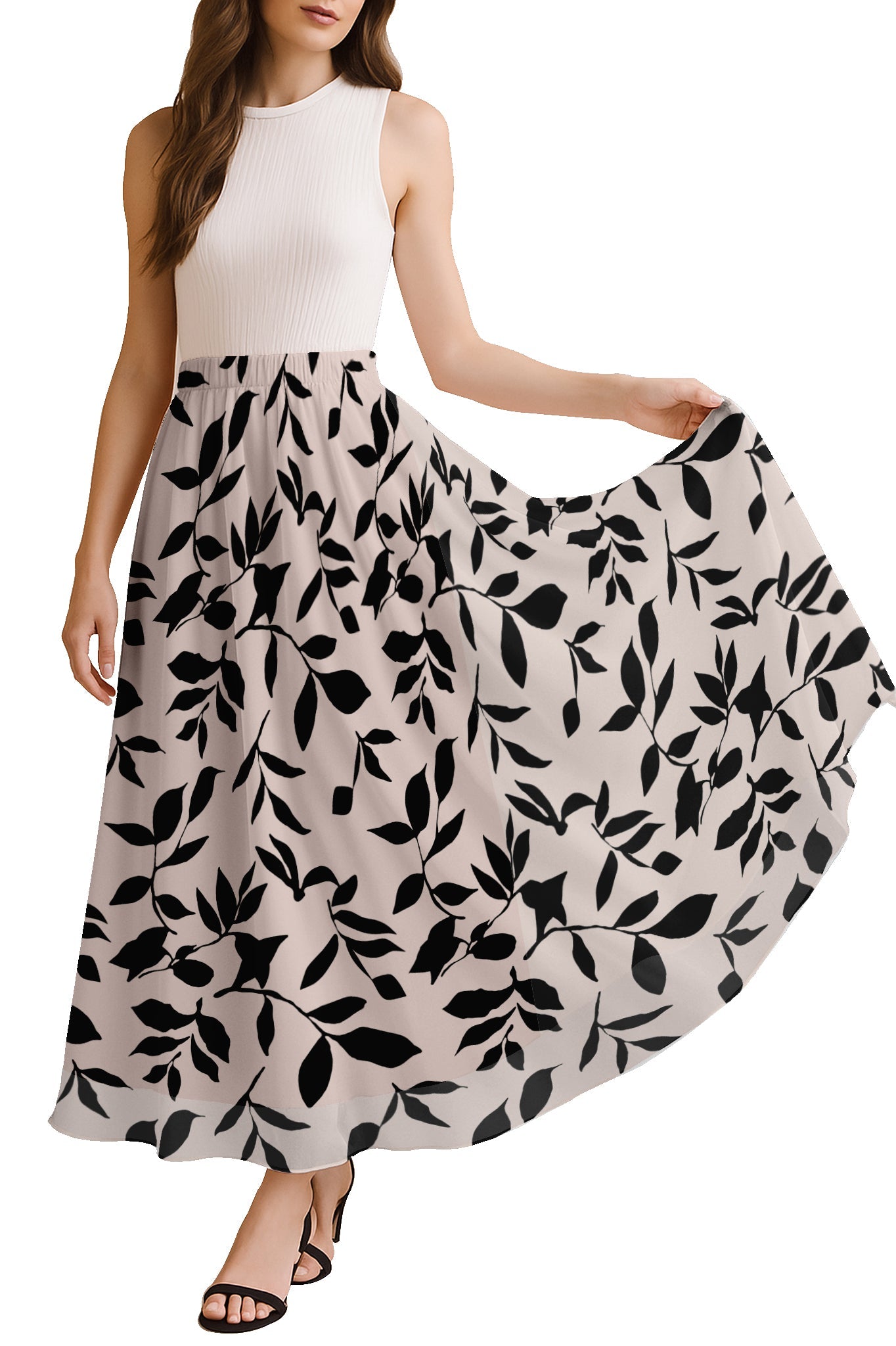 Women's Printed Skirt for Beach, Summer Outfits, High Waist Flowy Skirt