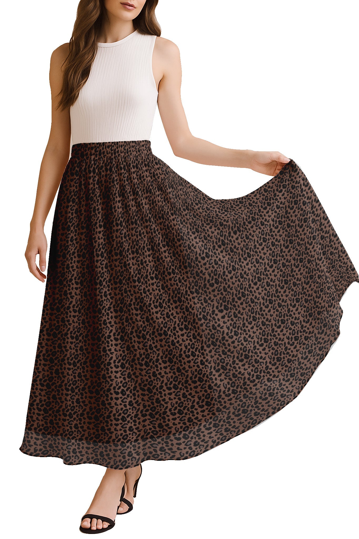 Women's Printed Skirt for Beach, Summer Outfits, High Waist Flowy Skirt