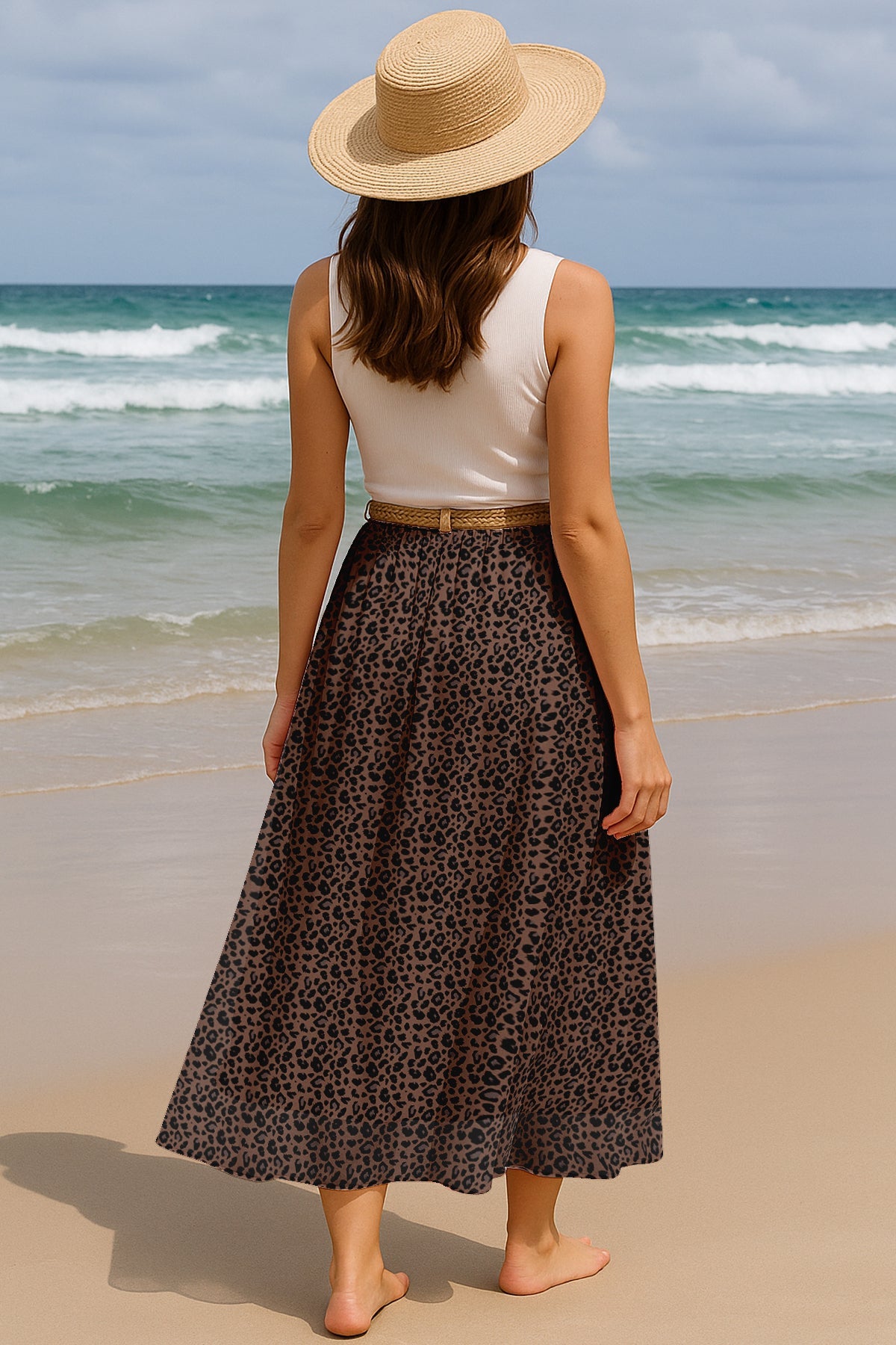 Women's Printed Skirt for Beach, Summer Outfits, High Waist Flowy Skirt