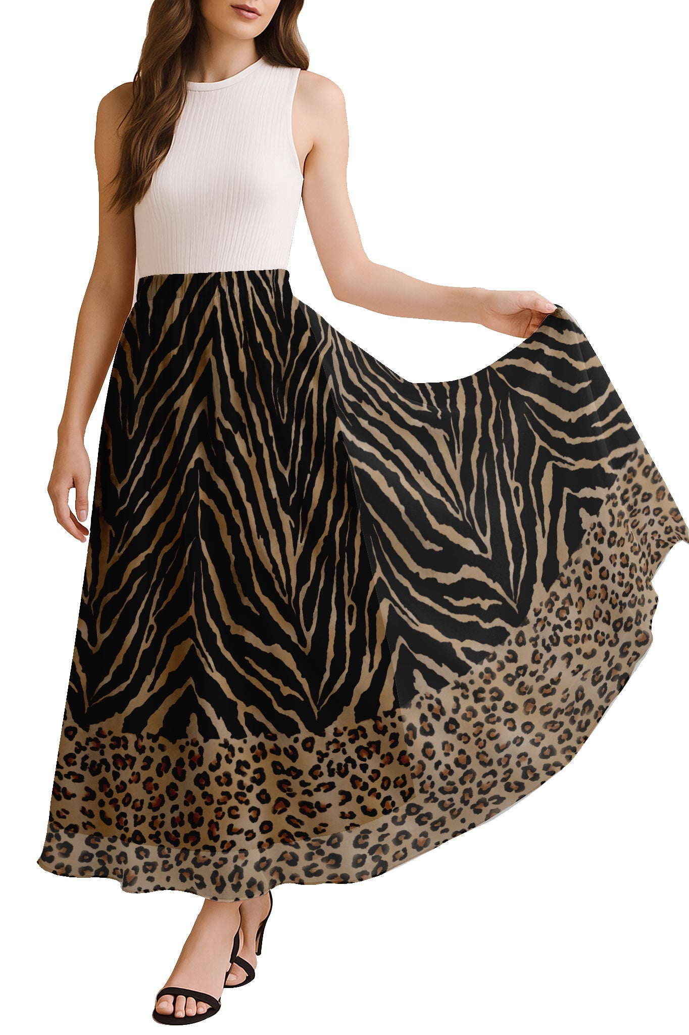 Women's Maxi Skirt with Lining - 40" Summer Outfits, High Waist Flowy Skirt
