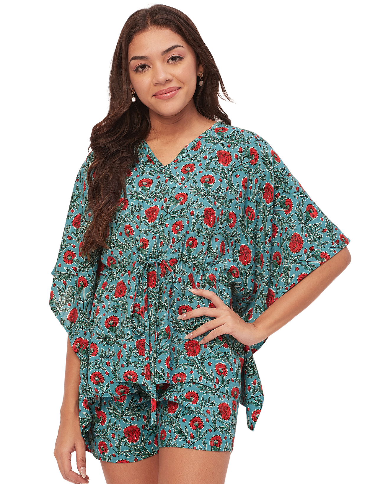 Printed Kaftan Shorts Set