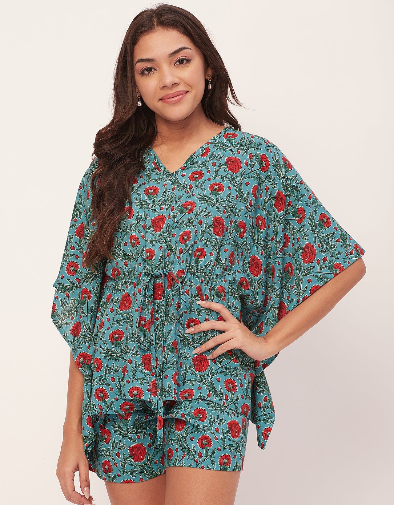 Printed Kaftan Shorts Set