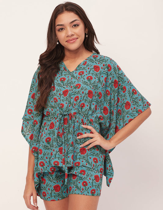 Printed Kaftan Shorts Set