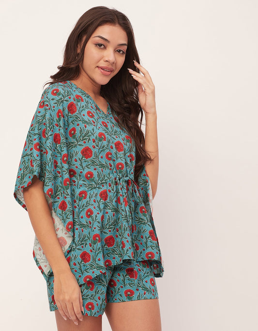 Printed Kaftan Shorts Set