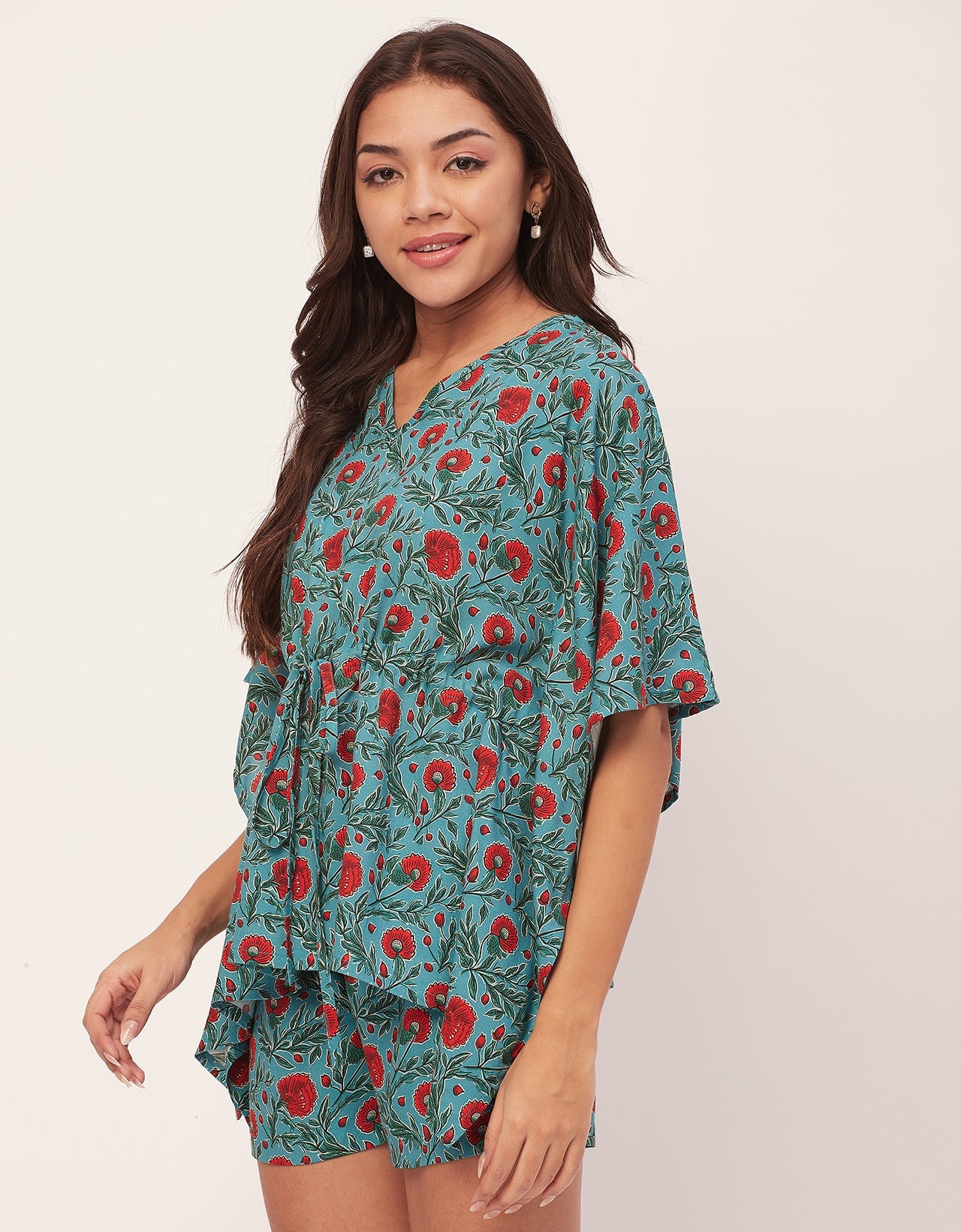 Printed Kaftan Shorts Set