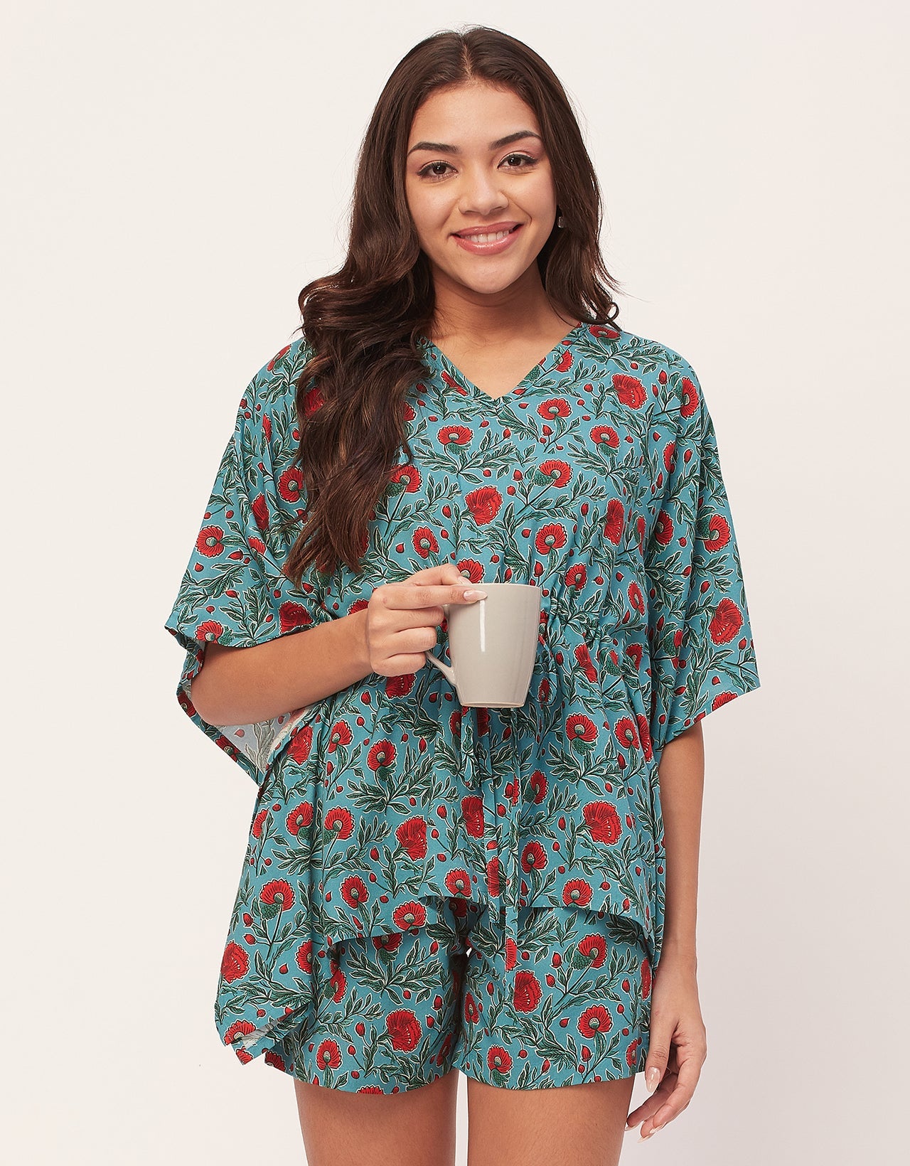 Printed Kaftan Shorts Set