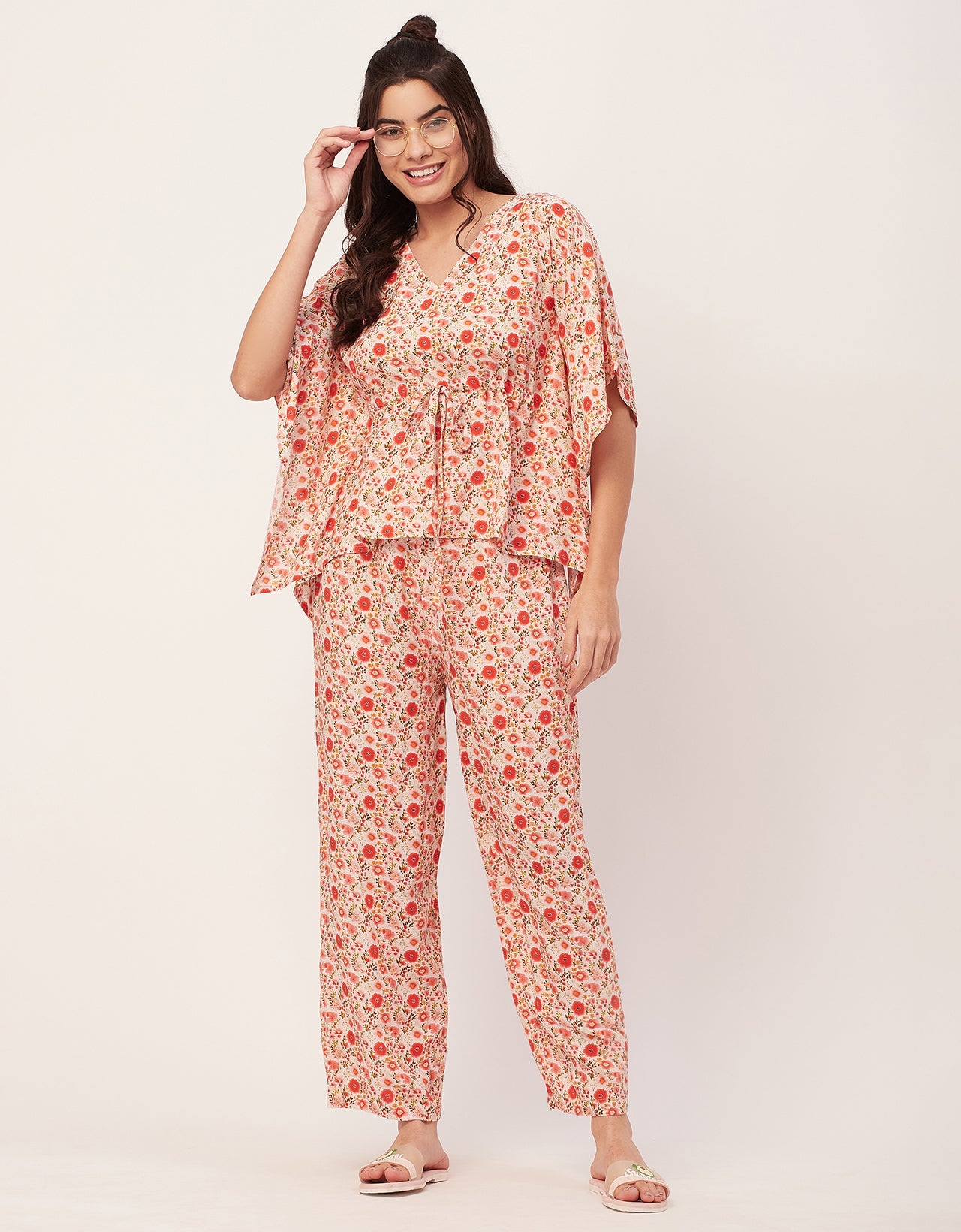 Printed Kaftan Top Set