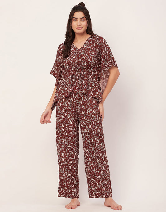 Printed Kaftan Top Set