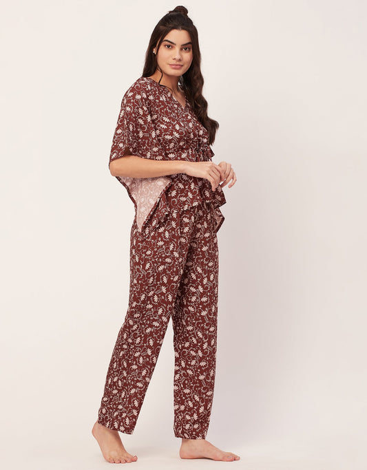 Printed Kaftan Top Set