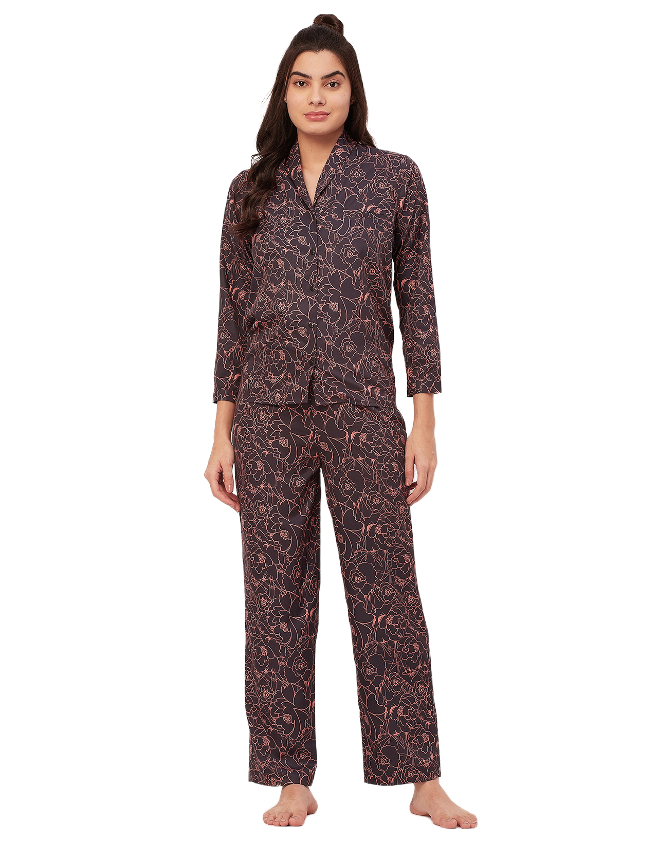 Printed Pajama Shirt Set
