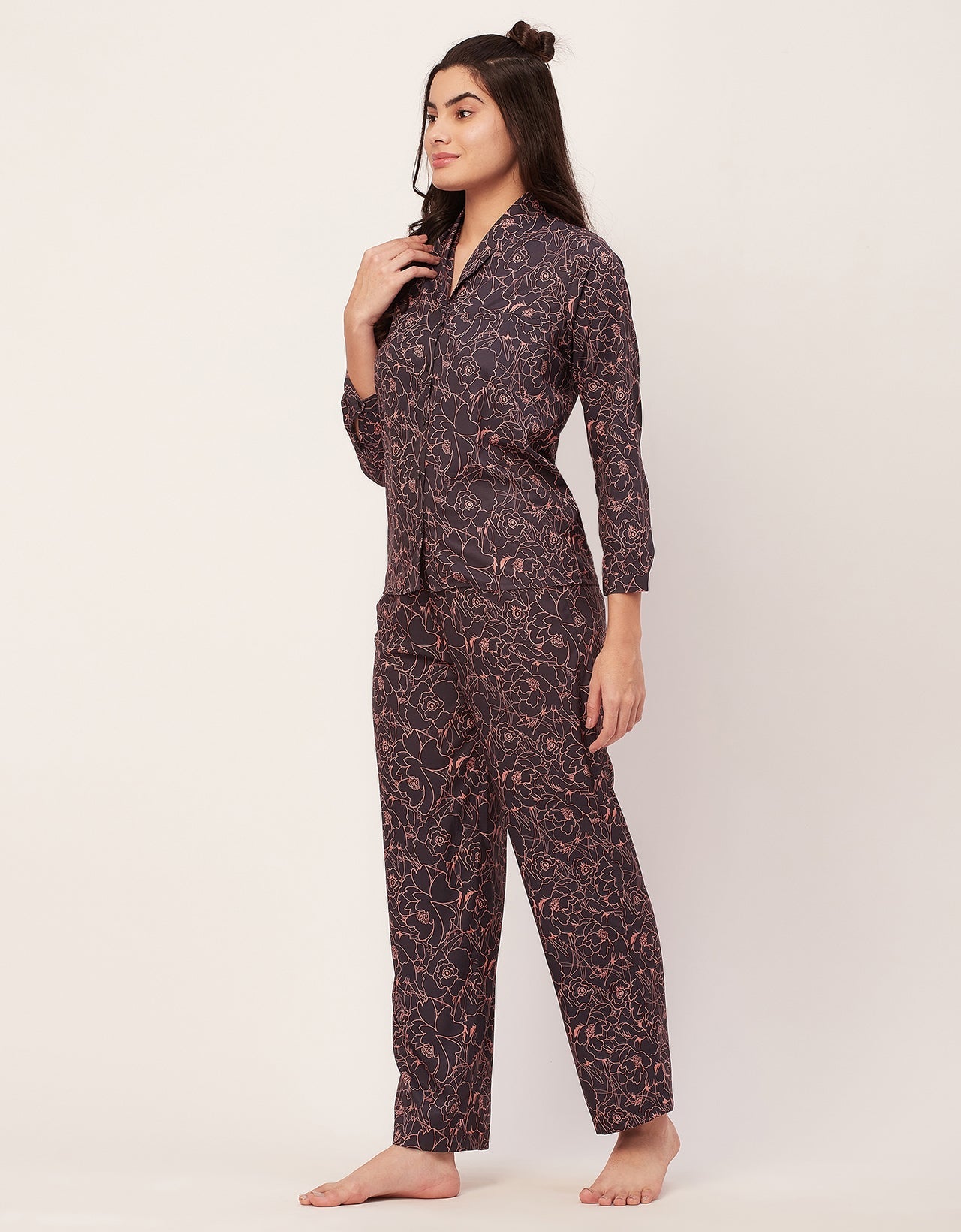 Printed Pajama Shirt Set