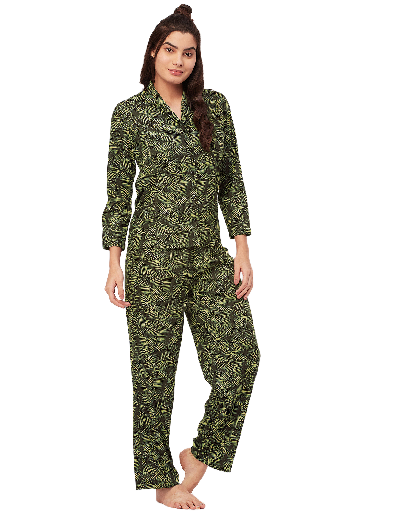 Printed Pajama Shirt Set