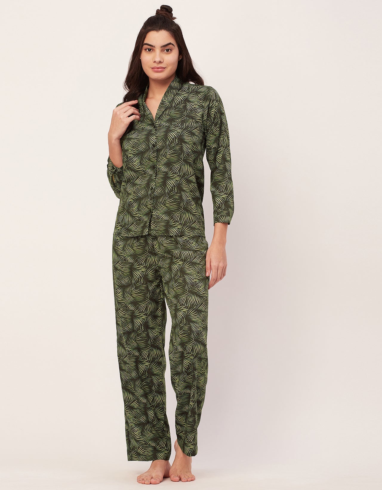 Printed Pajama Shirt Set