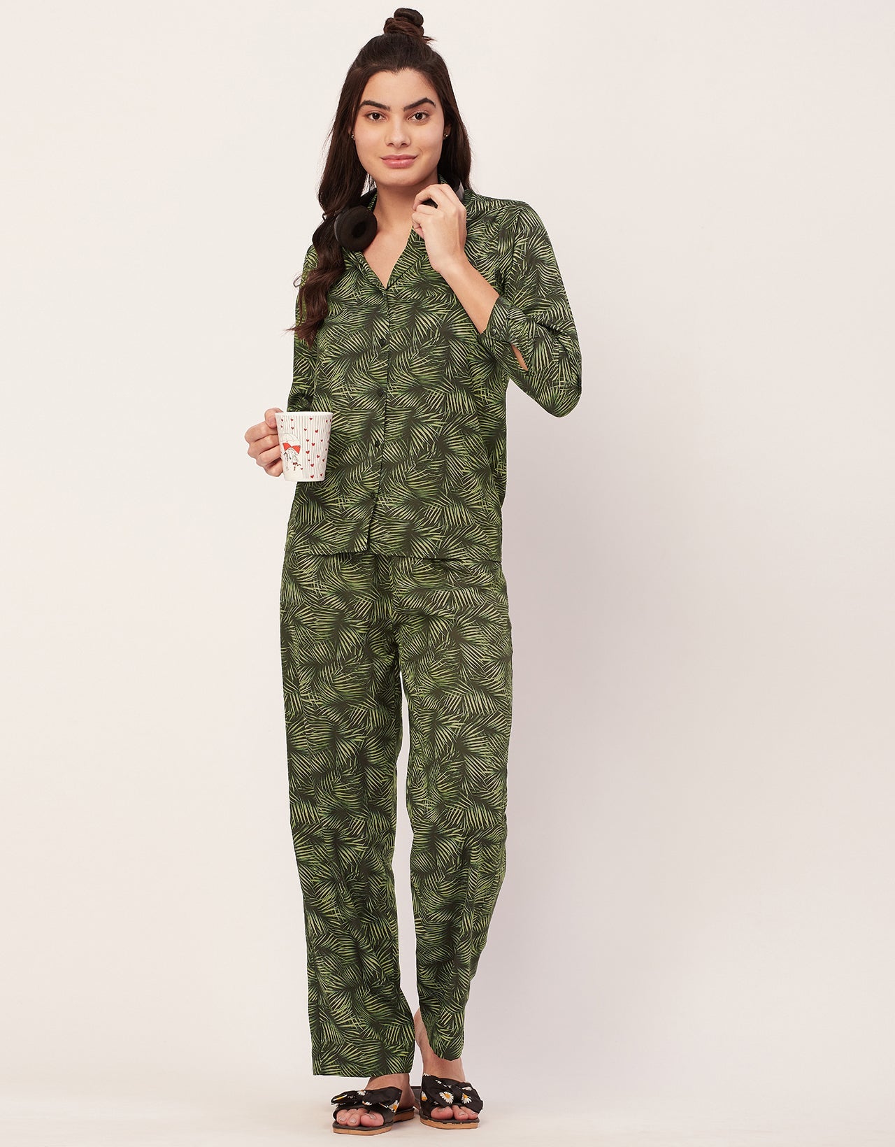 Printed Pajama Shirt Set