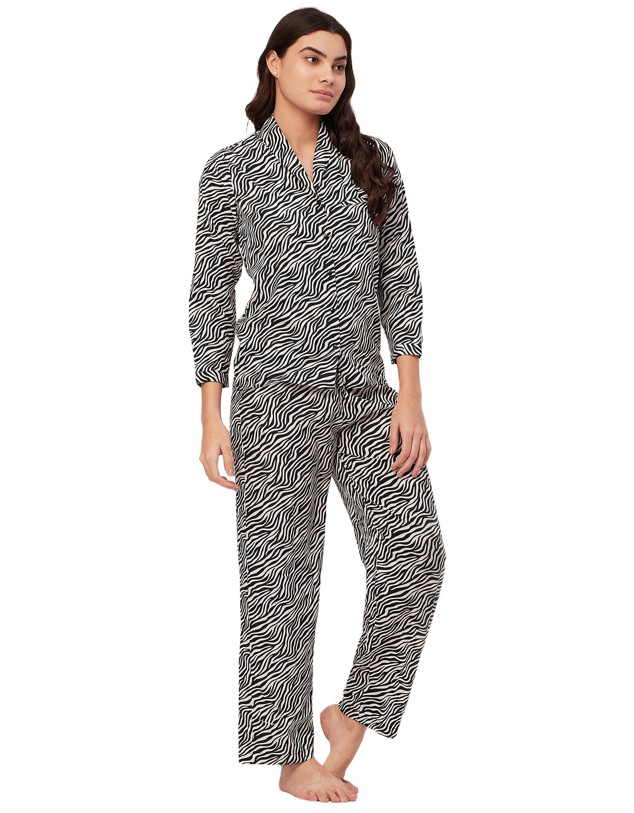 Printed Pajama Shirt Set
