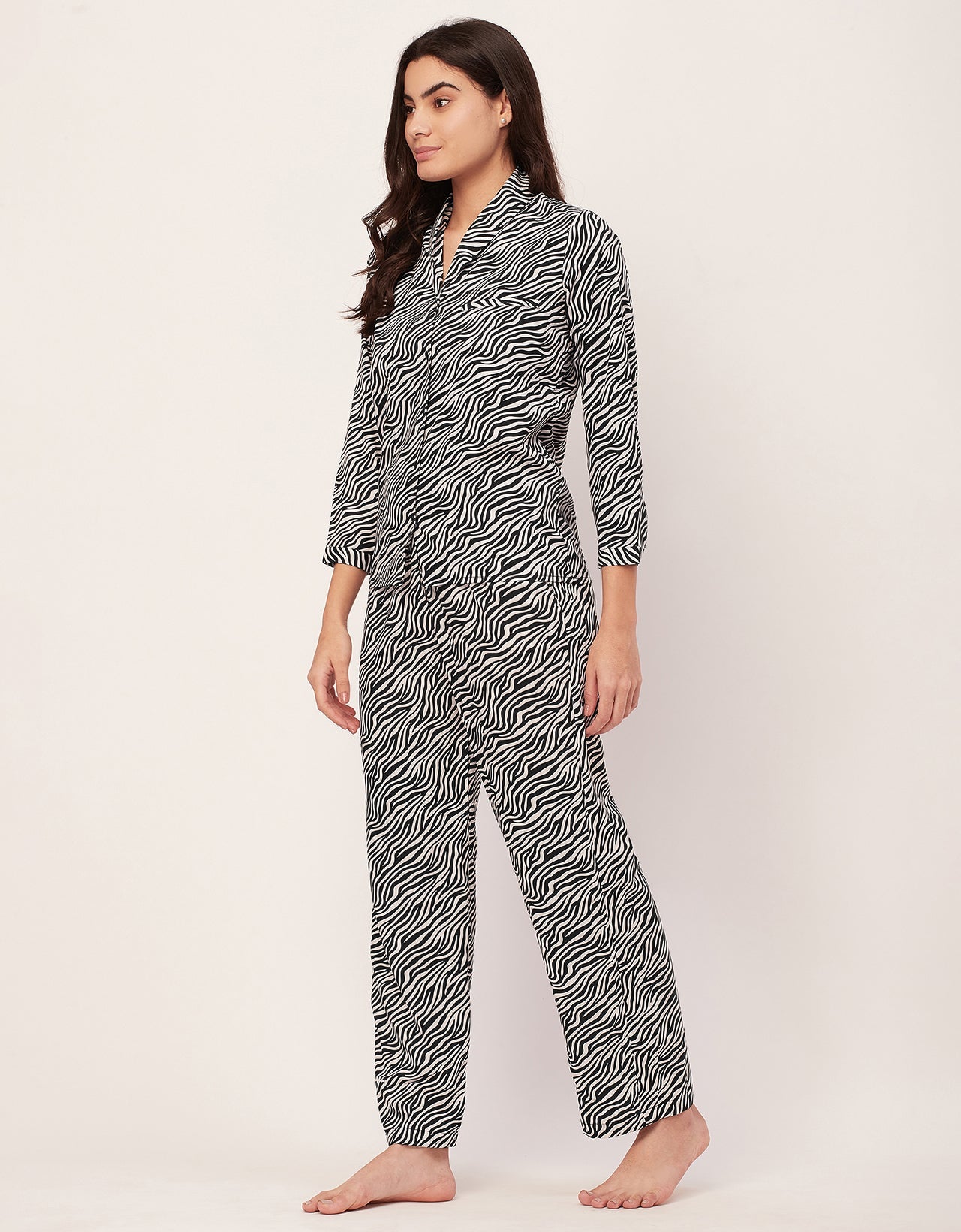 Printed Pajama Shirt Set
