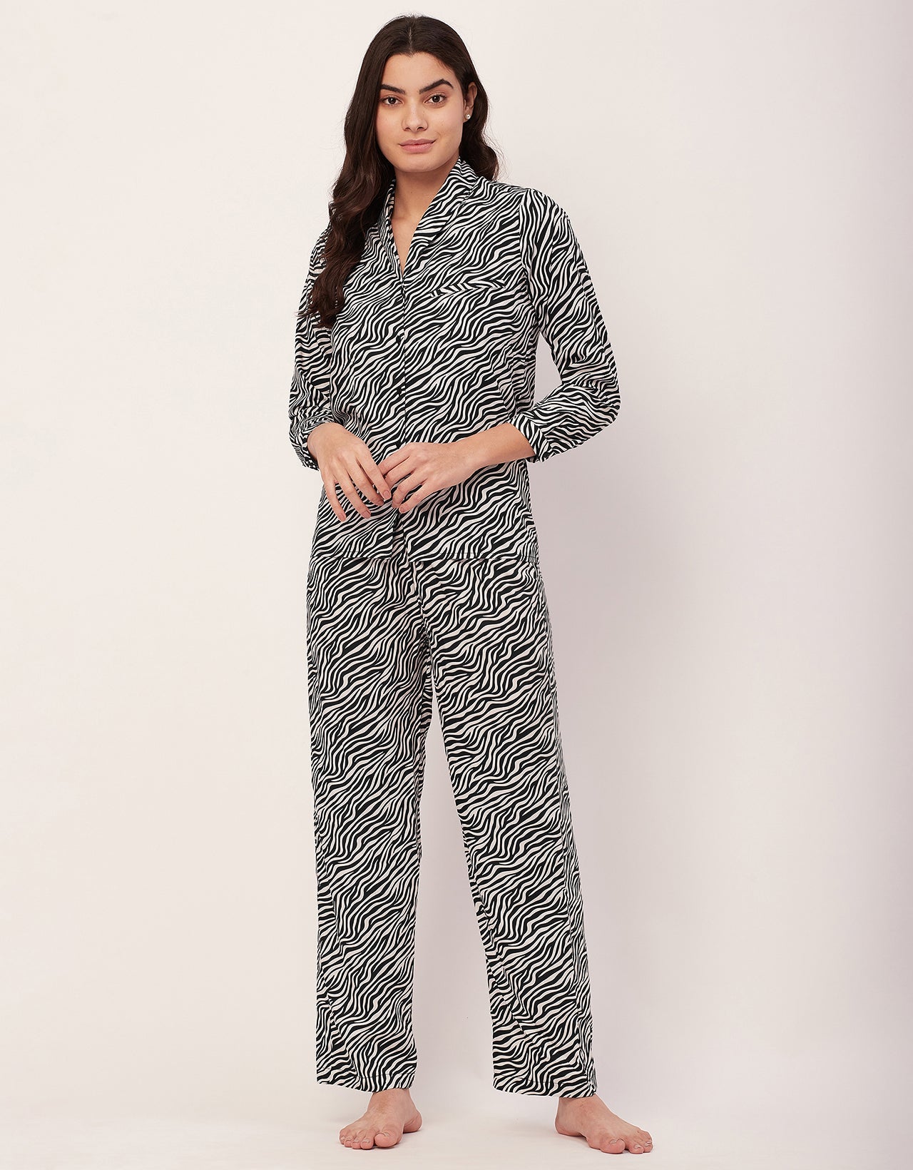 Printed Pajama Shirt Set