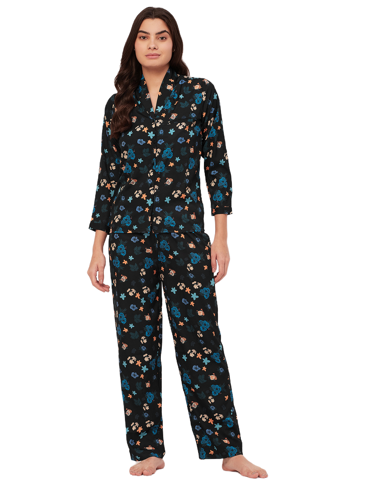 Printed Pajama Shirt Set